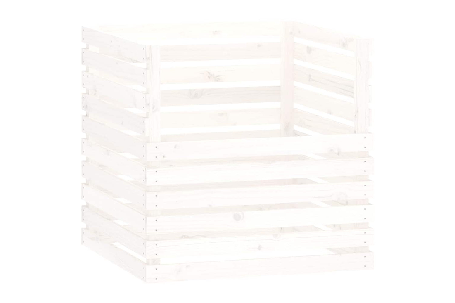vidaXL 822188 Composter White 80x80x78cm Solid Wood Pine
