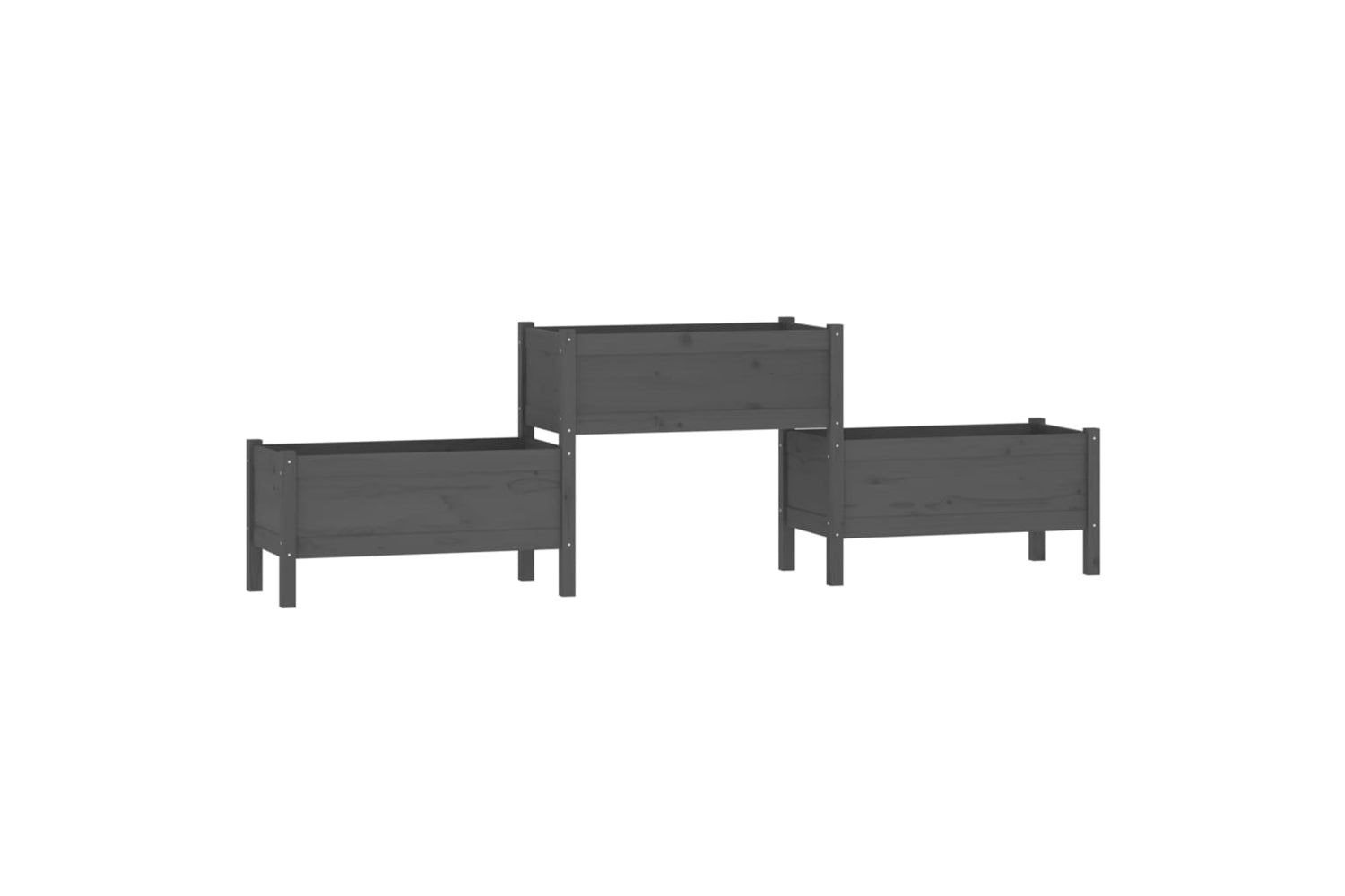 vidaXL 822254 Planter Grey 245.5x44x75cm Solid Wood Pine