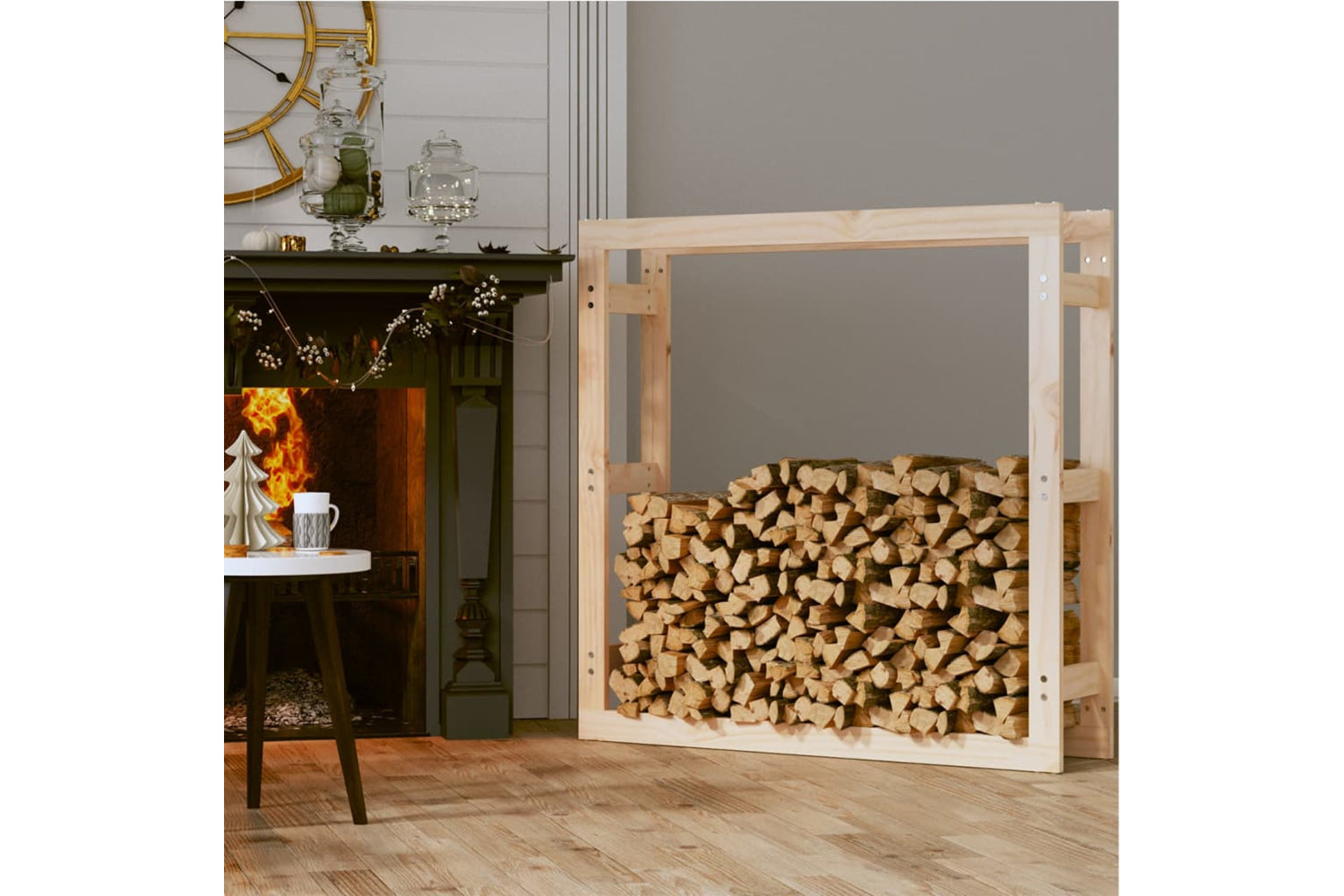 vidaXL 822422 Firewood Rack 100x25x100cm Solid Wood Pine-2