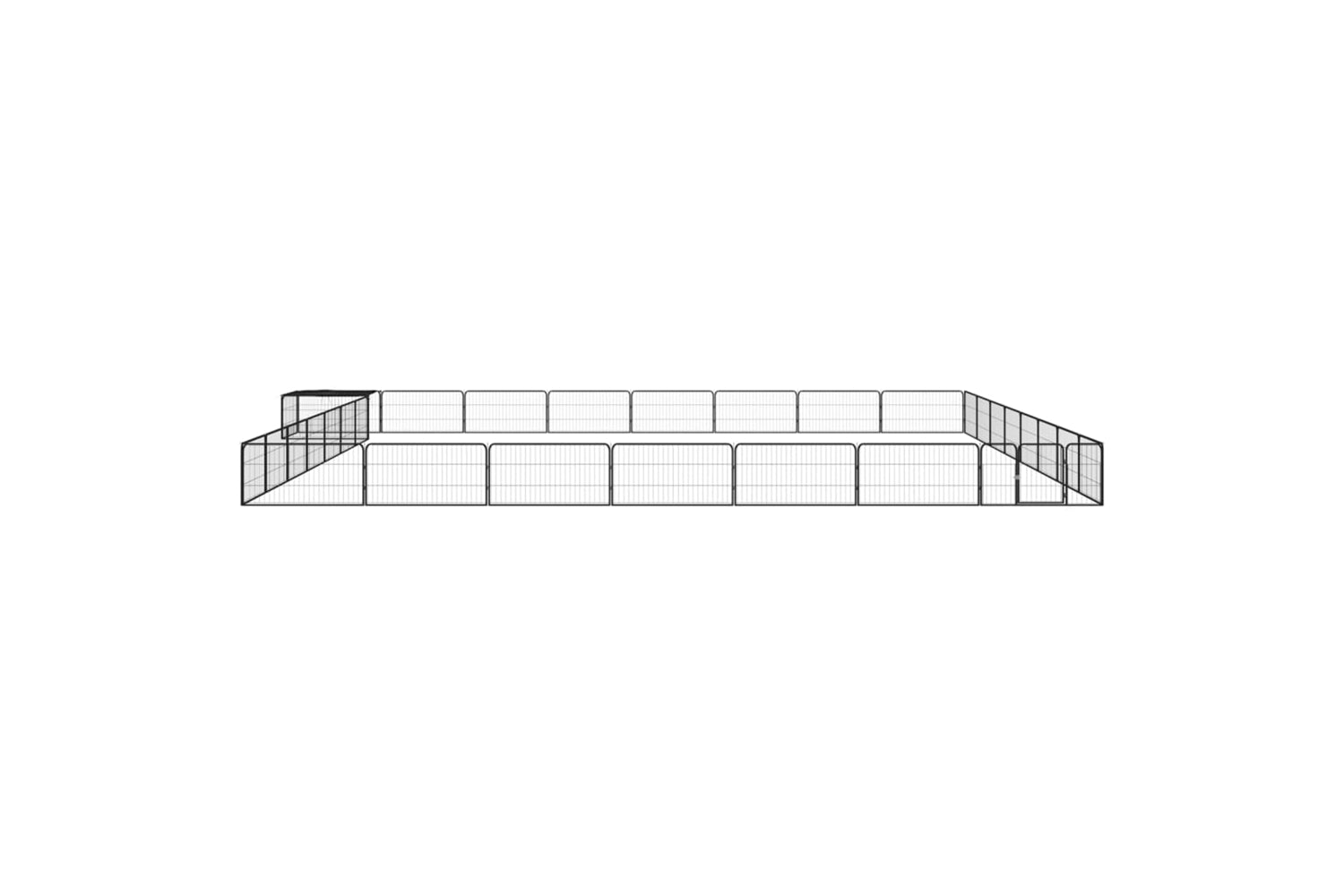 vidaXL 3115982 32-panel Dog Playpen Black 100x50cm Powder-coated Steel-2