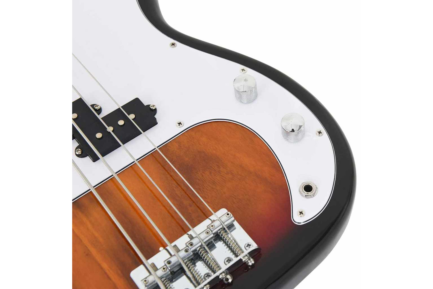 vidaXL 70184 Electric Bass Guitar For Beginner With Bag Brown And White 4/4 46"-7