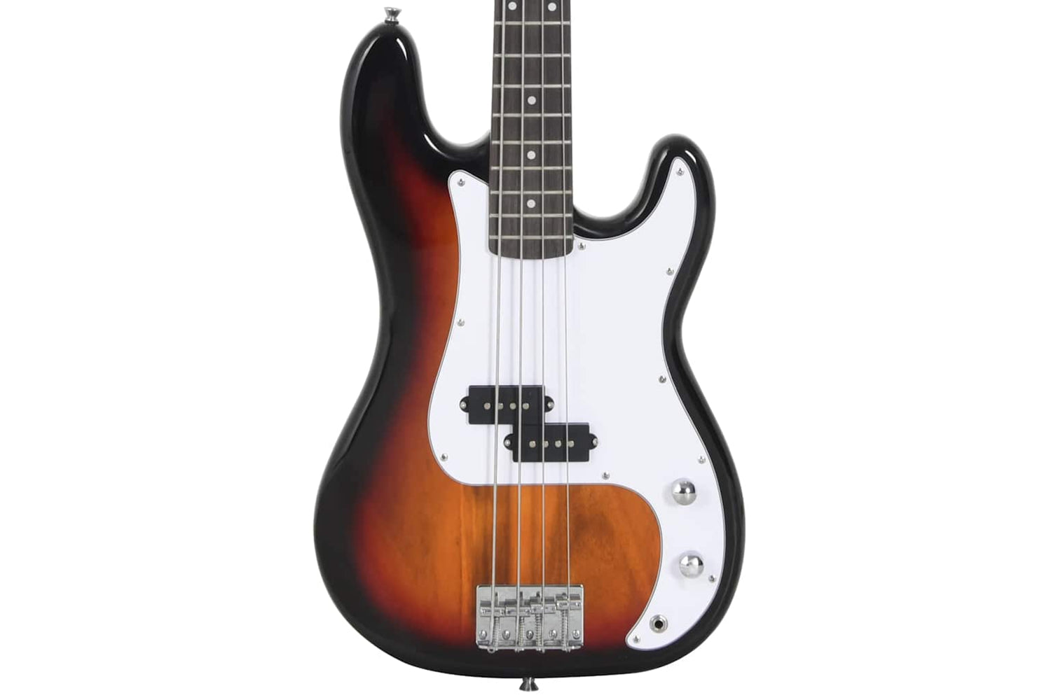 vidaXL 70184 Electric Bass Guitar For Beginner With Bag Brown And White 4/4 46"-6