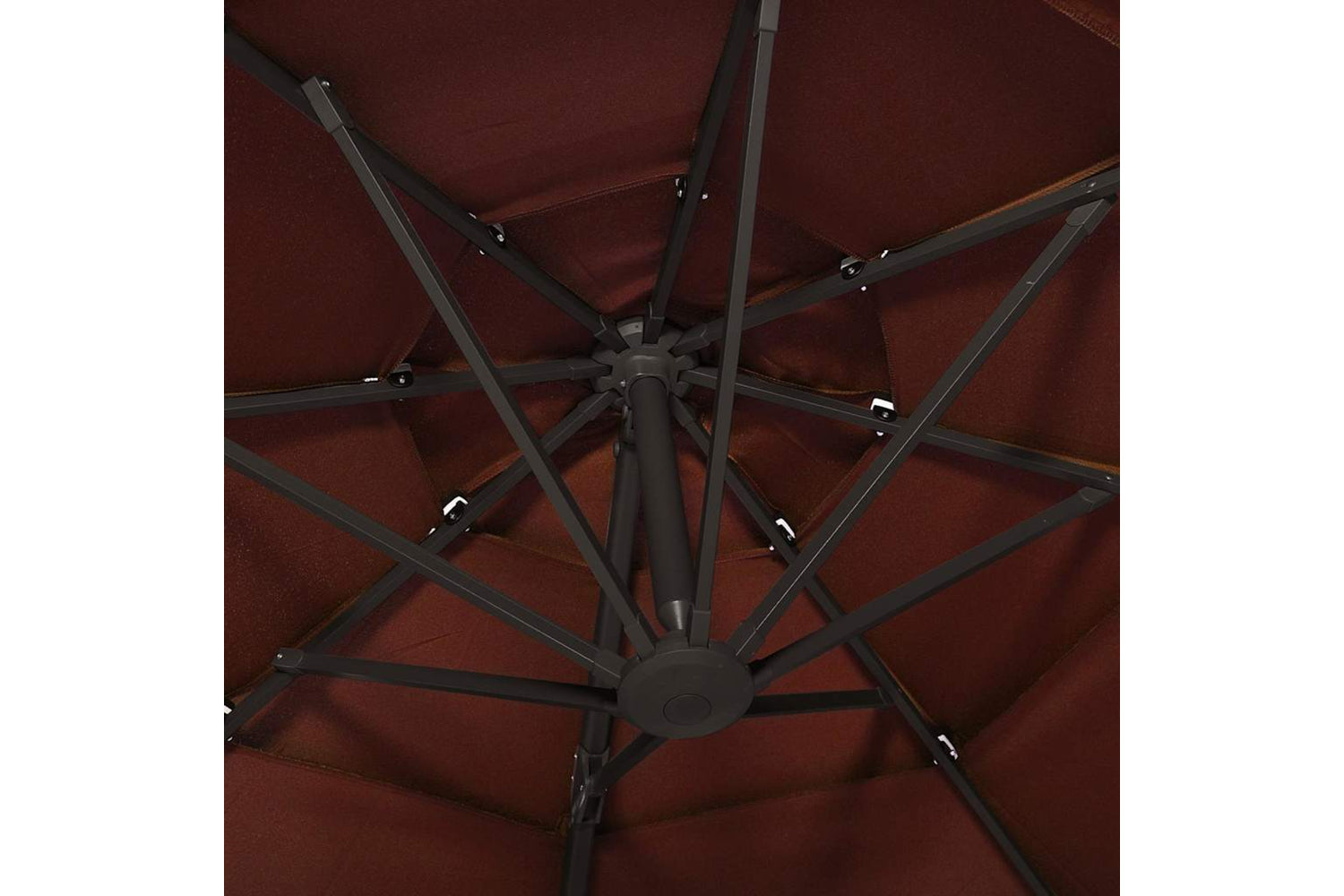 Vidaxl 313833 4-tier Parasol With Aluminium Pole Terracotta 3x3 M-6