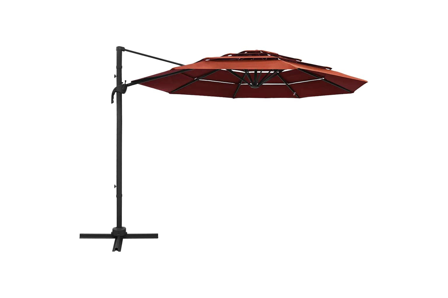 Vidaxl 313833 4-tier Parasol With Aluminium Pole Terracotta 3x3 M-2