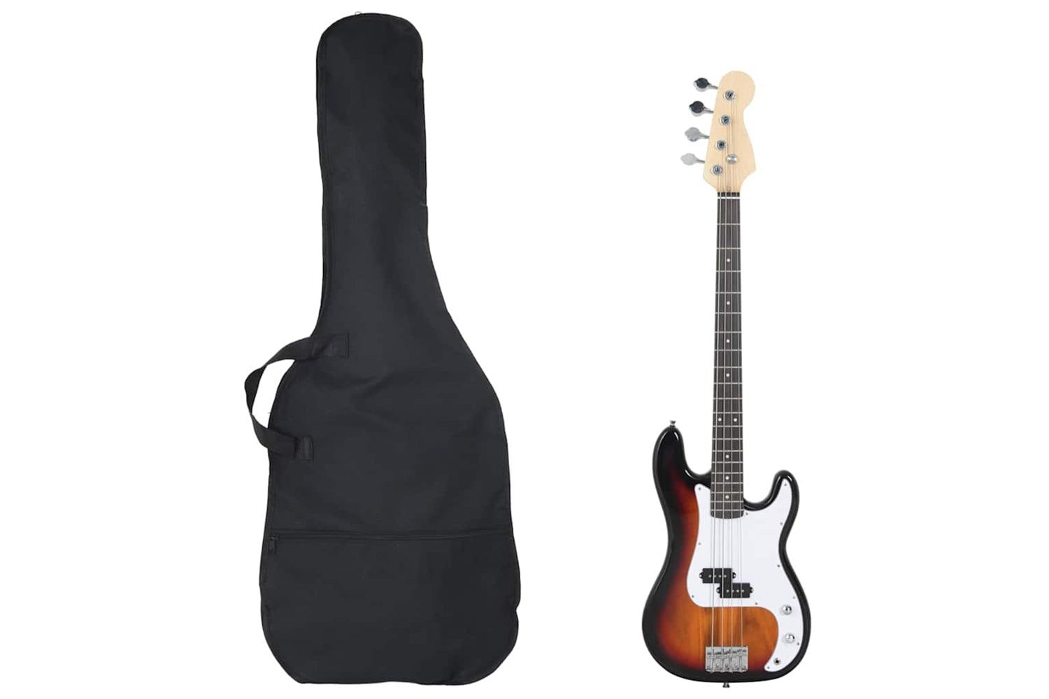 vidaXL 70184 Electric Bass Guitar For Beginner With Bag Brown And White 4/4 46