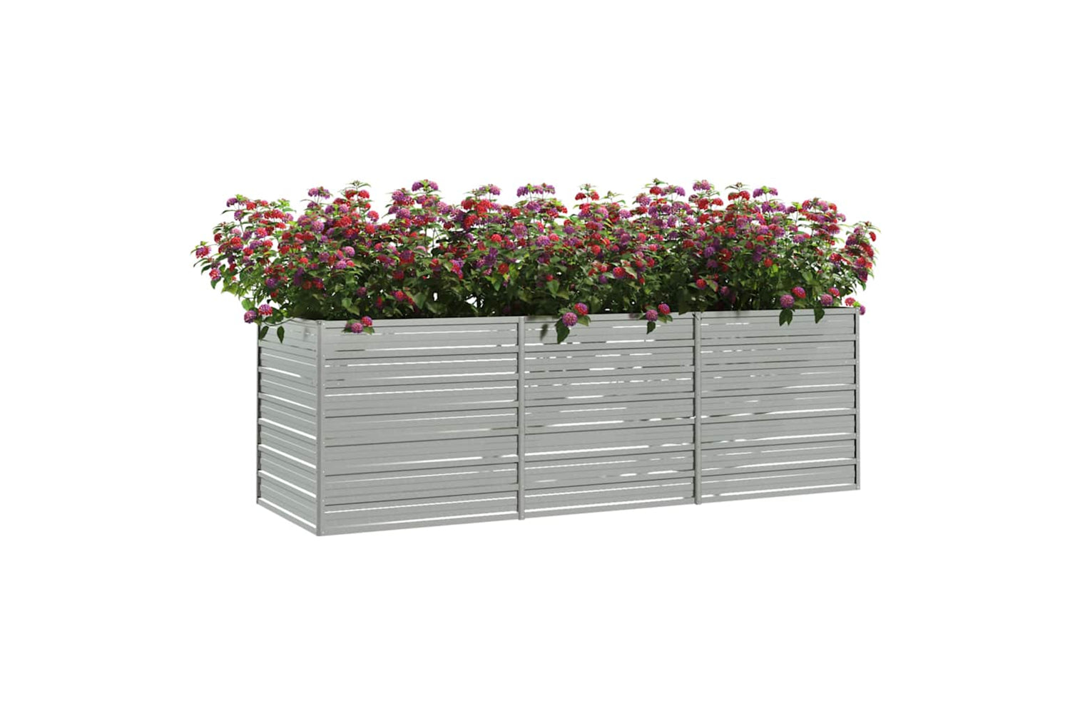Vidaxl Garden Raised Bed 240x80x77 Cm Galvanized Steel Silver-2