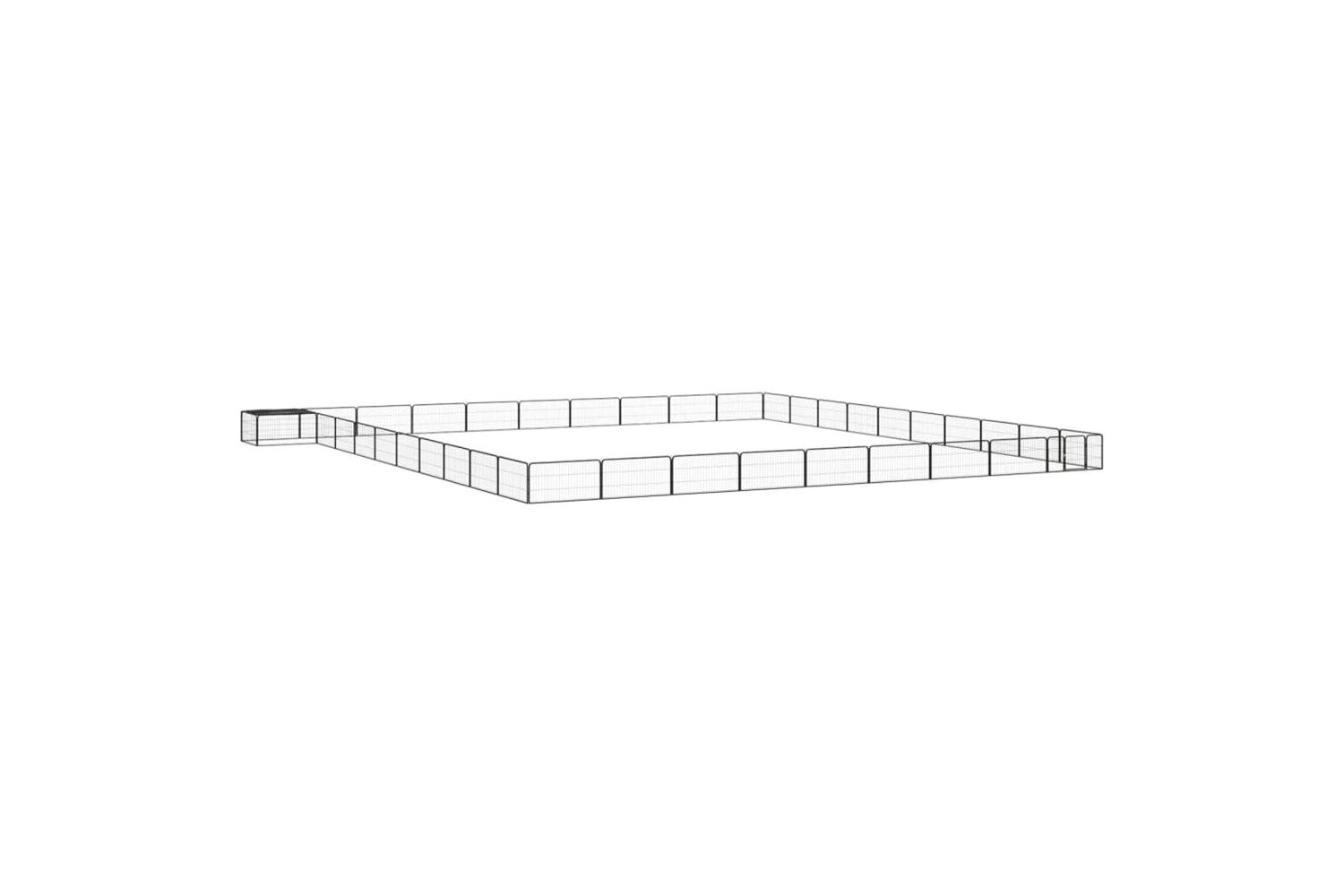 vidaXL 3115984 40-panel Dog Playpen Black 100x50cm Powder-coated Steel