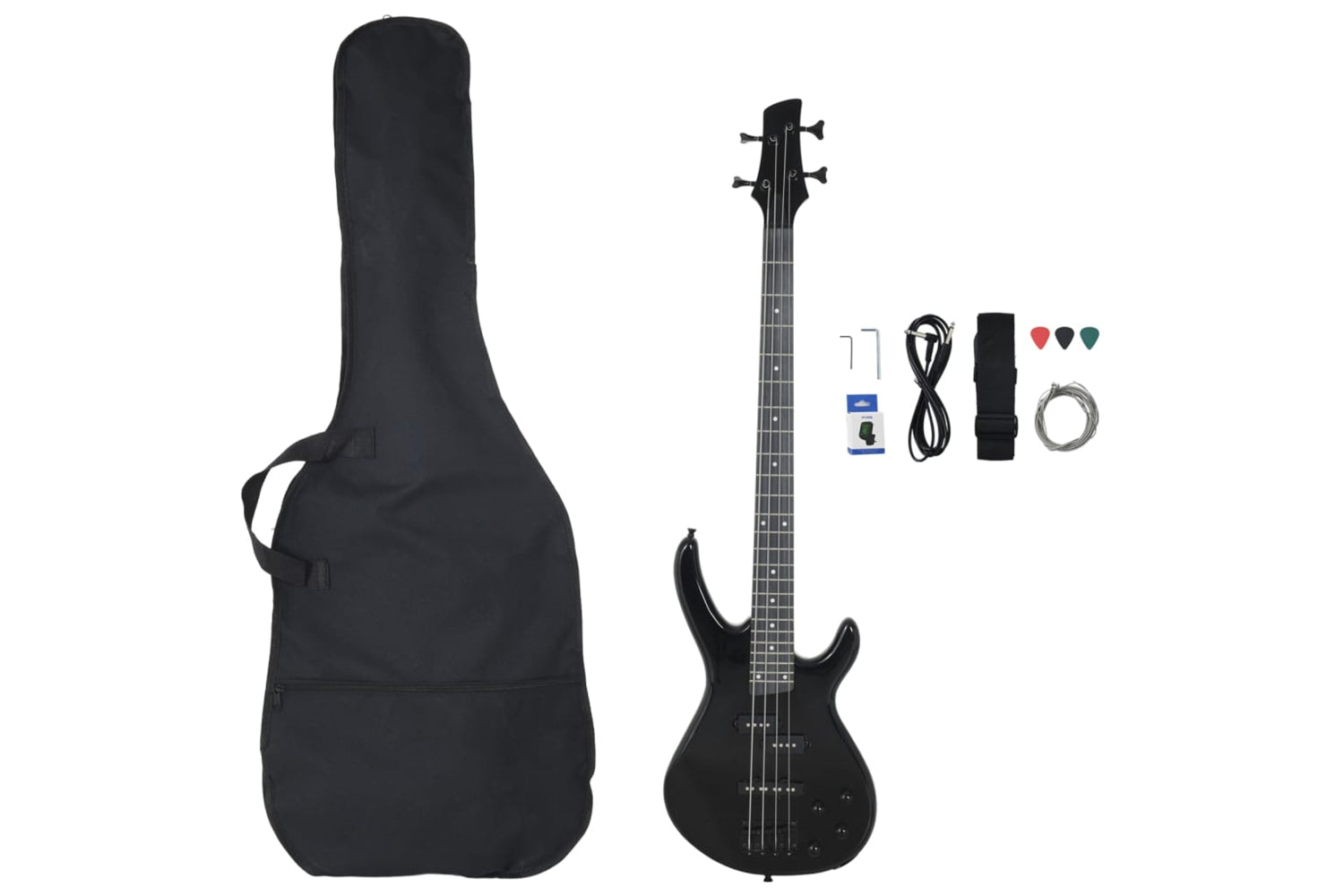 vidaXL 70181 Electric Bass Guitar For Beginner With Bag Black 4/4 46"-2