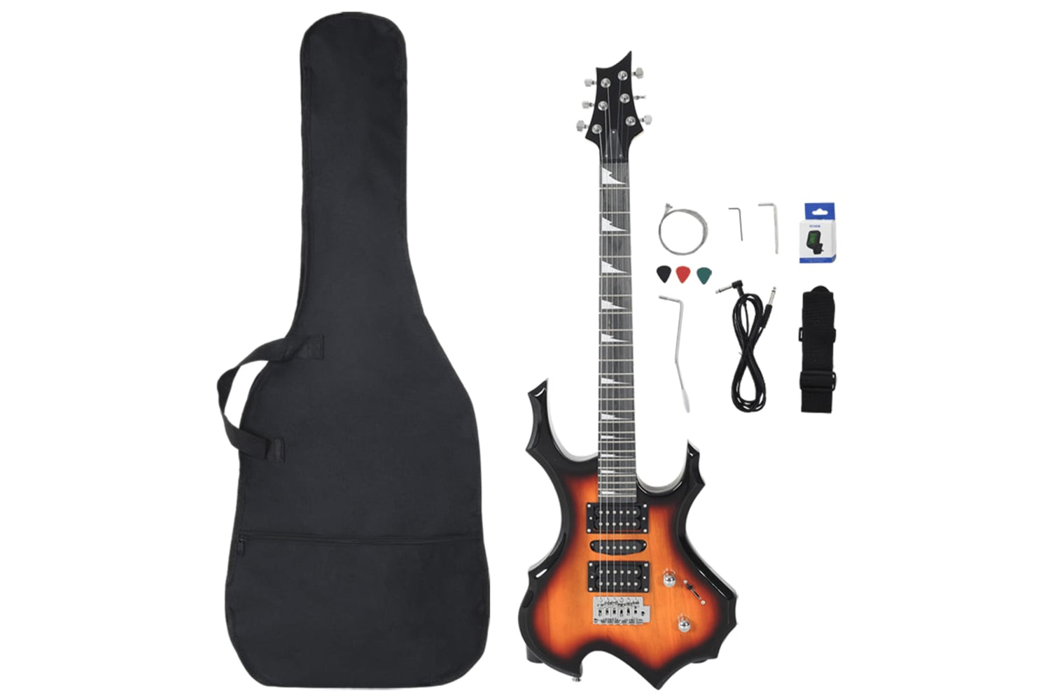 vidaXL 70186 Electric Guitar For Beginner With Bag Brown And Black 4/4 39"-2