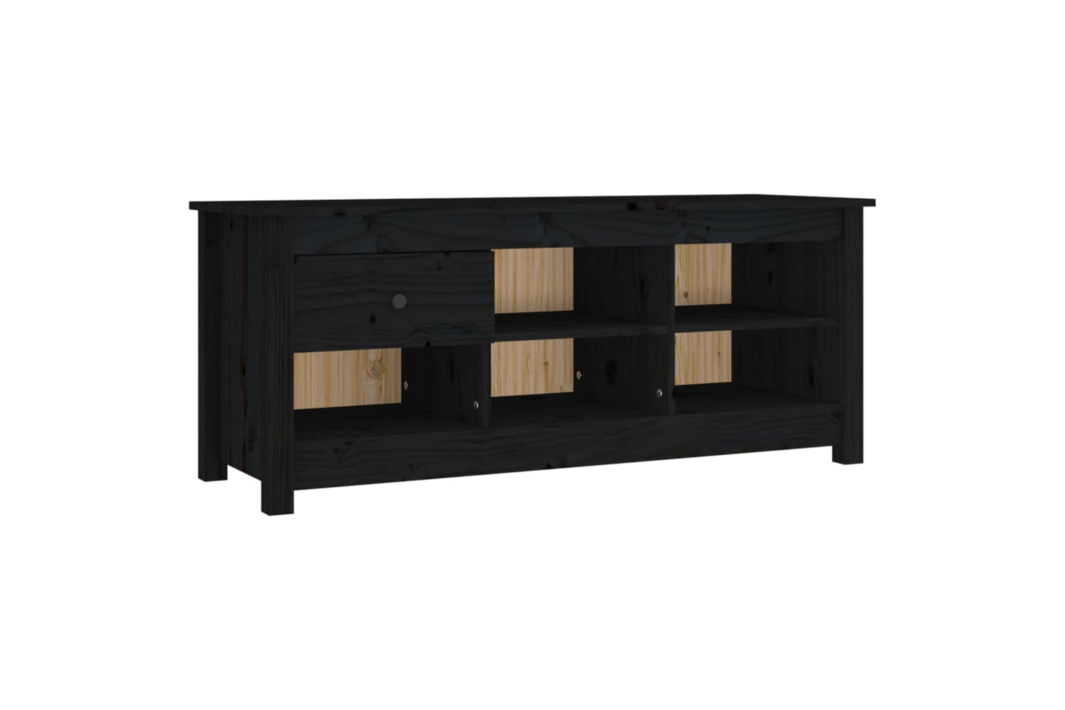 vidaXL 814598 Shoe Cabinet Black 110x38x45.5cm Solid Wood Pine