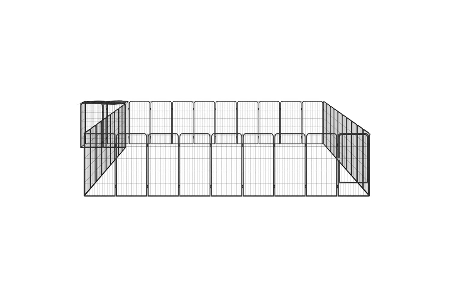 vidaXL 3115956 42-panel Dog Playpen Black 50x100cm Powder-coated Steel-2