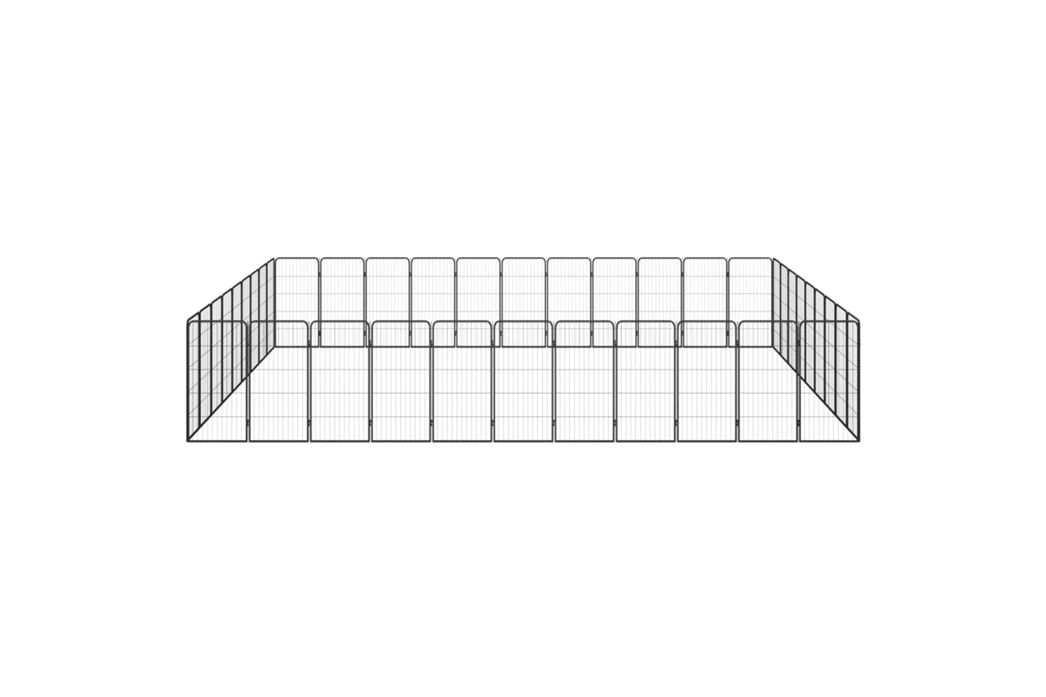 vidaXL 3115966 40-panel Dog Playpen Black 50x100cm Powder-coated Steel-2