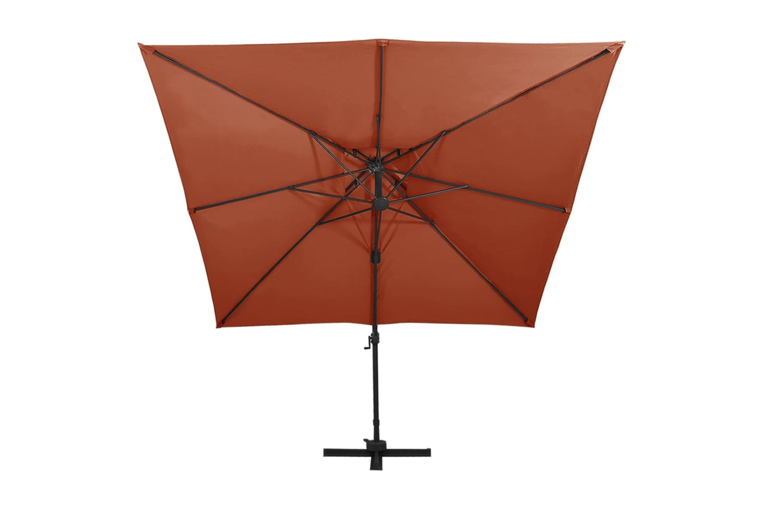 vidaXL 312382 Cantilever Umbrella With Double Top 300x300cm Terracotta-2