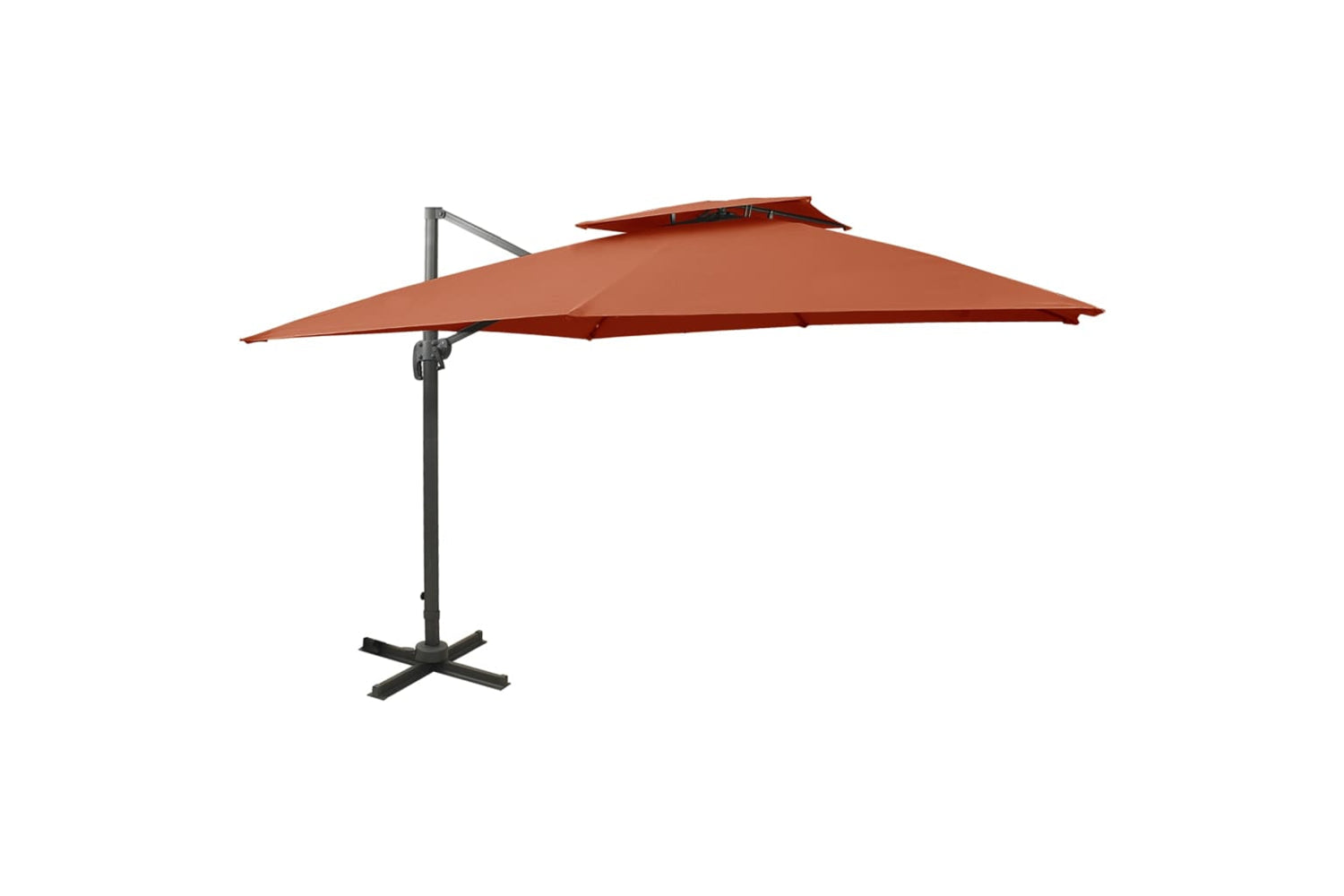 vidaXL 312382 Cantilever Umbrella With Double Top 300x300cm Terracotta