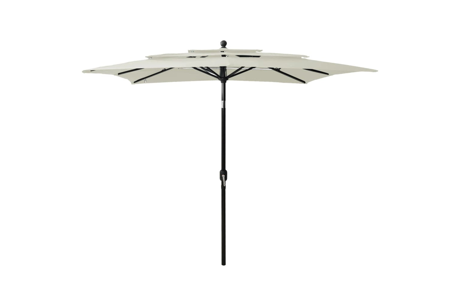 Vidaxl 313836 3-tier Parasol With Aluminium Pole Sand 2.5x2.5 M