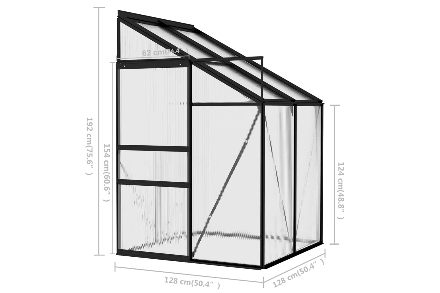 vidaXL 312044 Greenhouse Anthracite Aluminium 2.59 MÃƒÂ¢Ã‚Â³-8