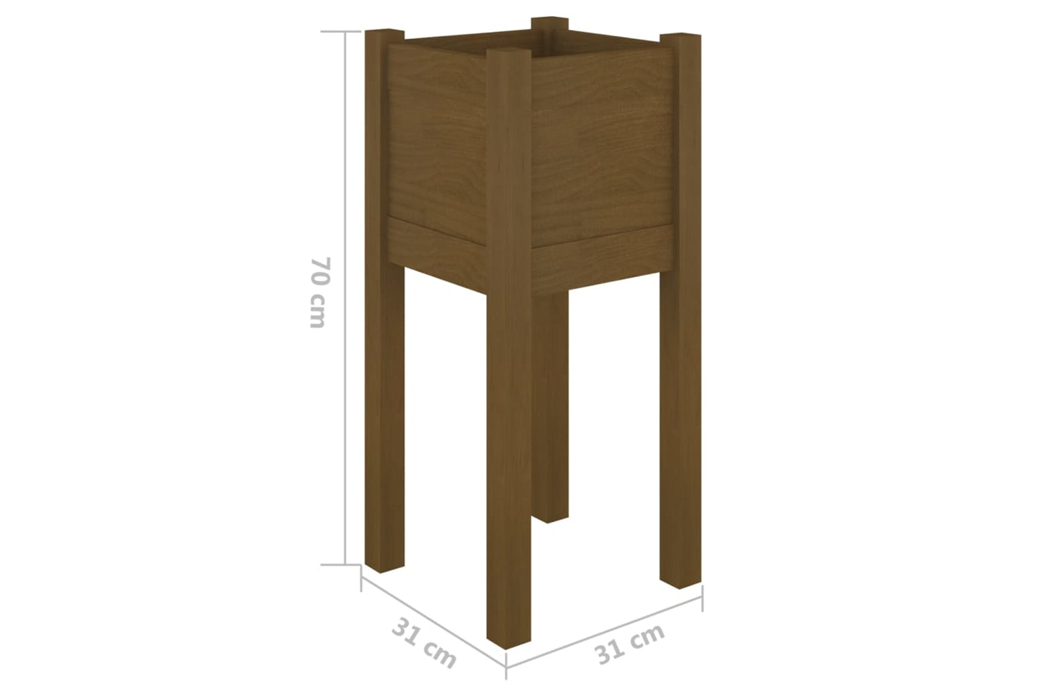 vidaXL 810785 Garden Planter Honey Brown 31x31x70cm Solid Pinewood-6
