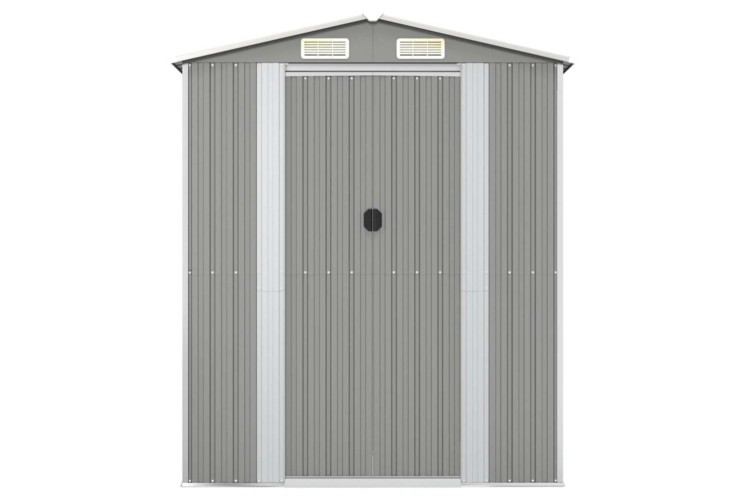 vidaXL 319269 Garden Shed Light Grey 192x108x223cm Galvanised Steel-2