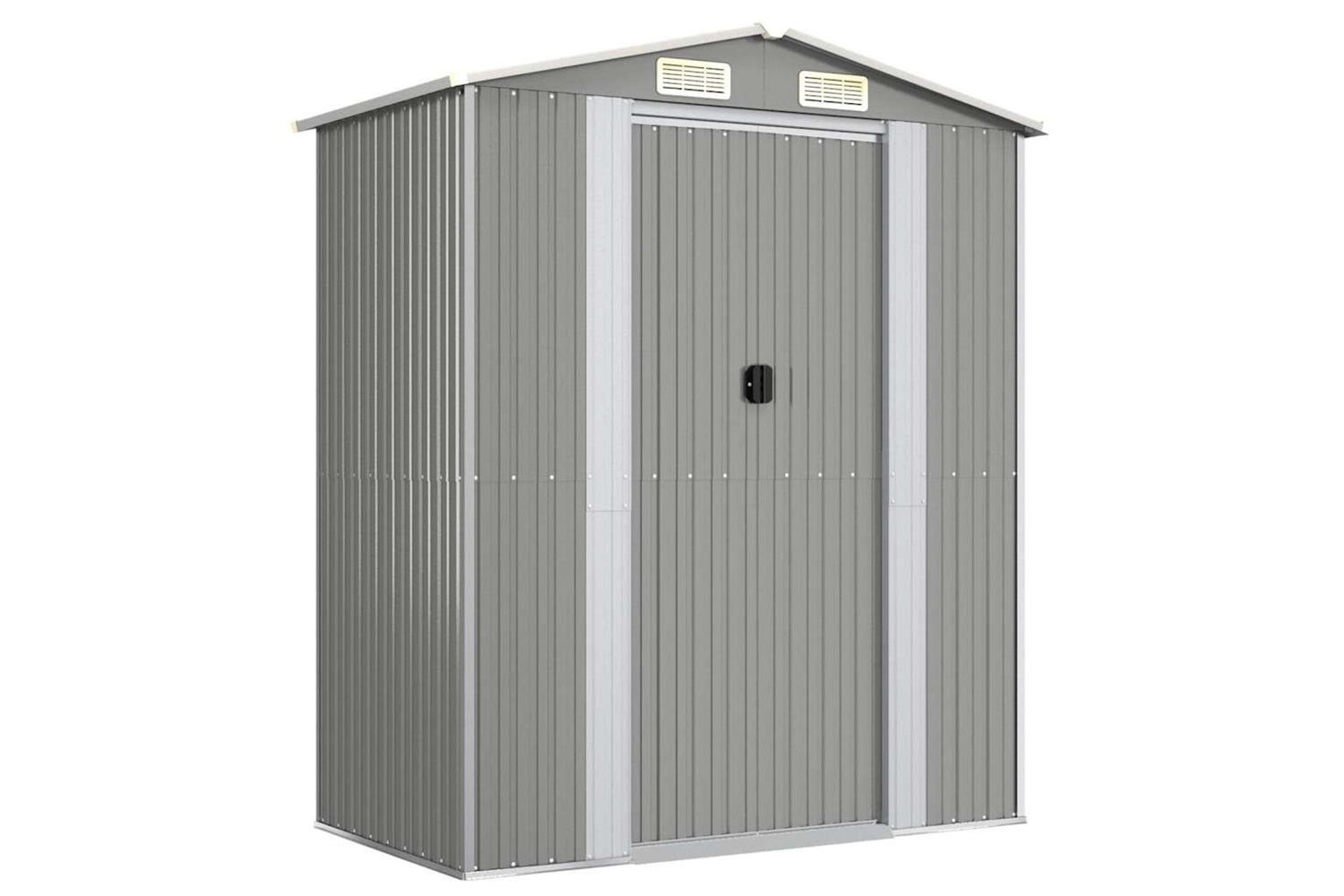vidaXL 319269 Garden Shed Light Grey 192x108x223cm Galvanised Steel