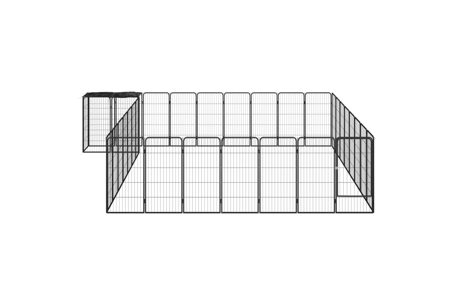 vidaXL 3115954 34-panel Dog Playpen Black 50x100cm Powder-coated Steel-2