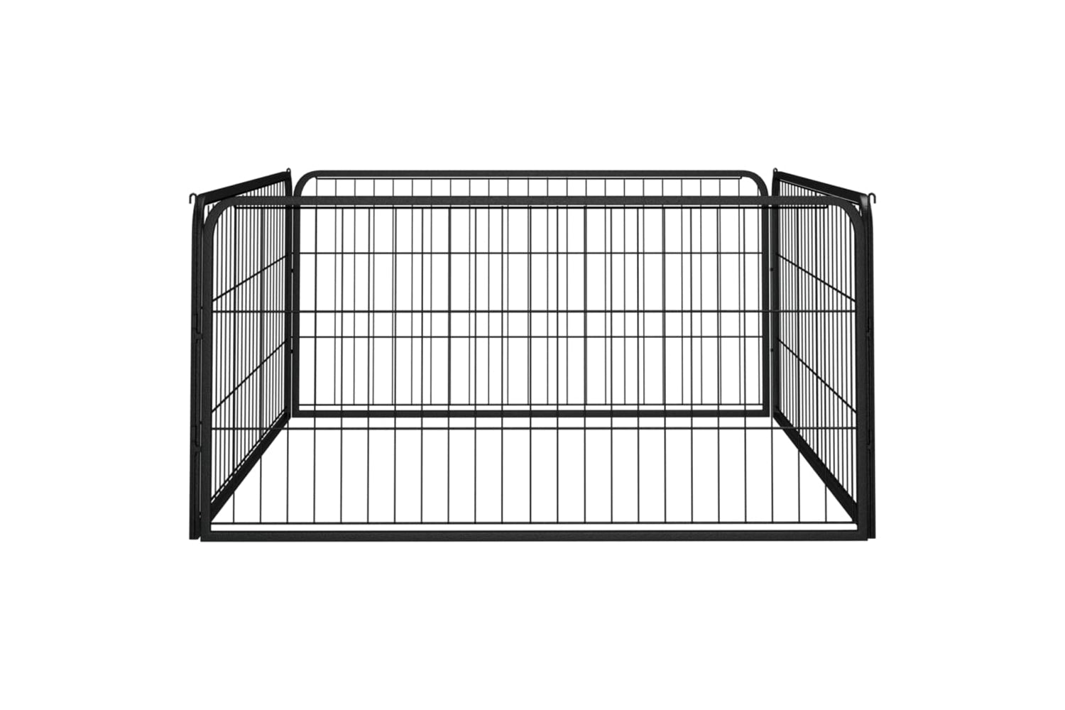 vidaXL 171794 Dog Playpen 4 Panels Black 100x50cm Powder-coated Steel-2