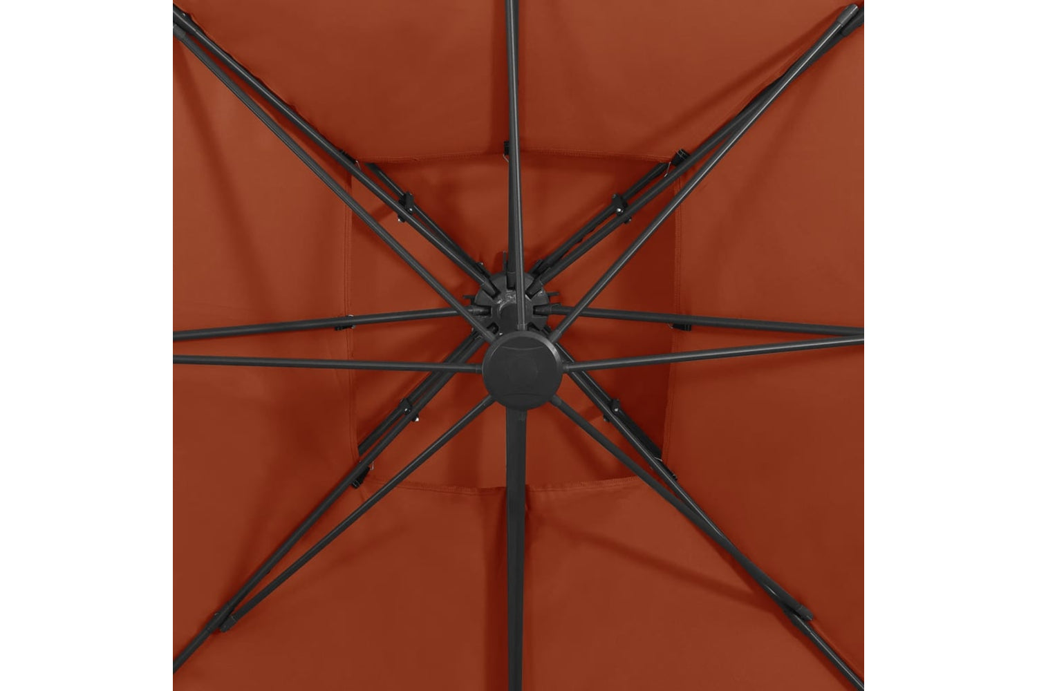 vidaXL 312382 Cantilever Umbrella With Double Top 300x300cm Terracotta-8