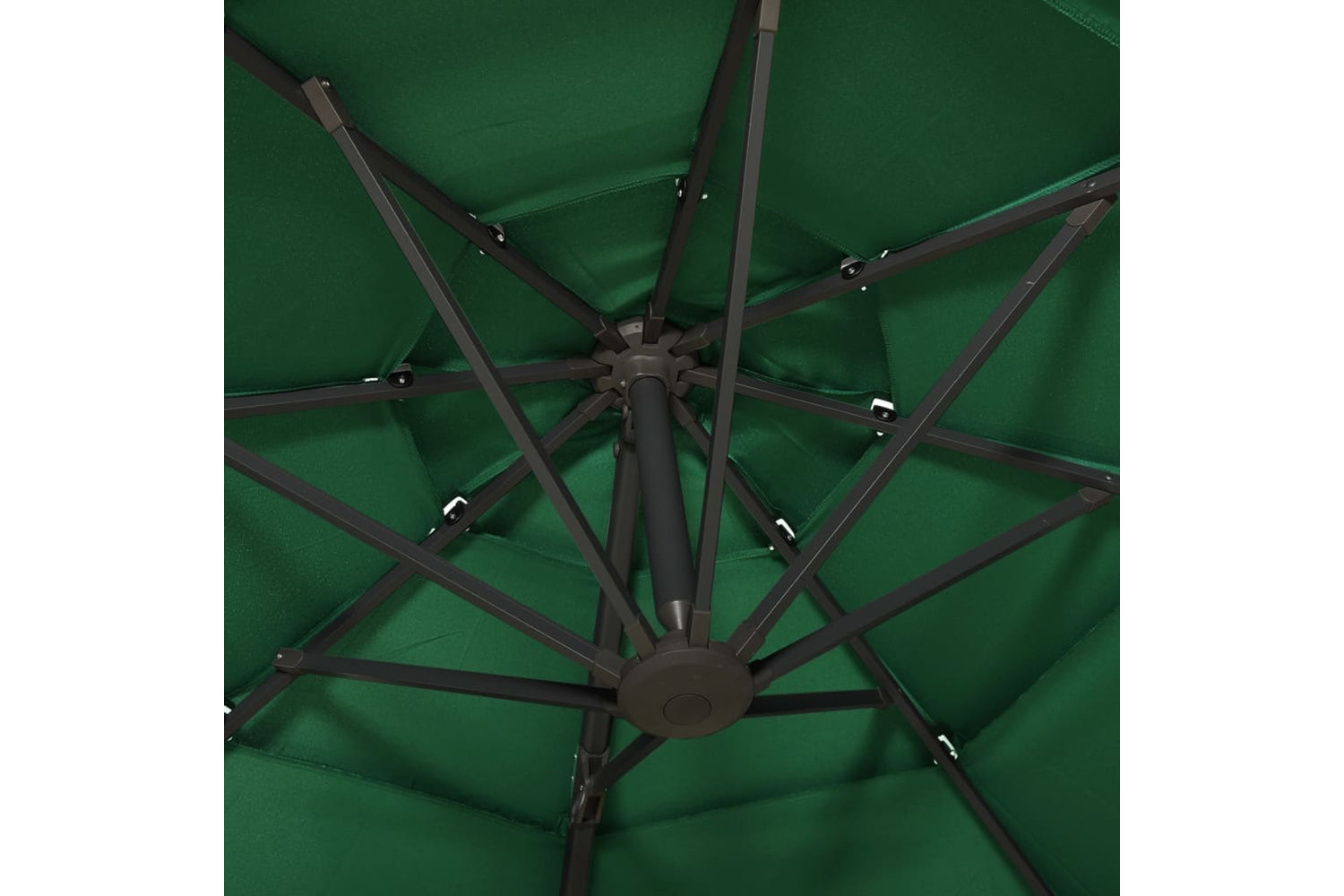 Vidaxl 313829 4-tier Parasol With Aluminium Pole Green 3x3 M-6