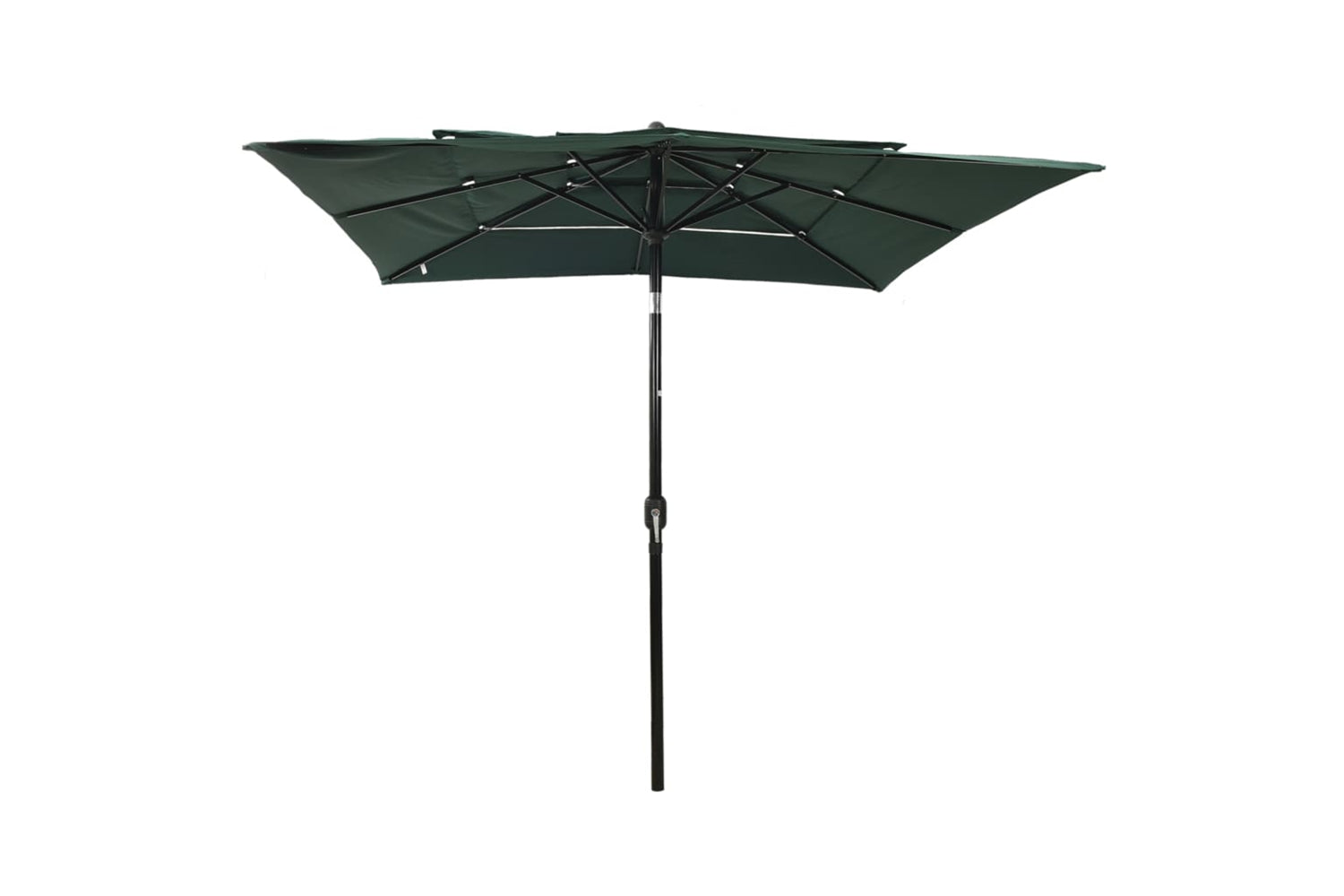Vidaxl 313837 3-tier Parasol With Aluminium Pole Green 2.5x2.5 M-2