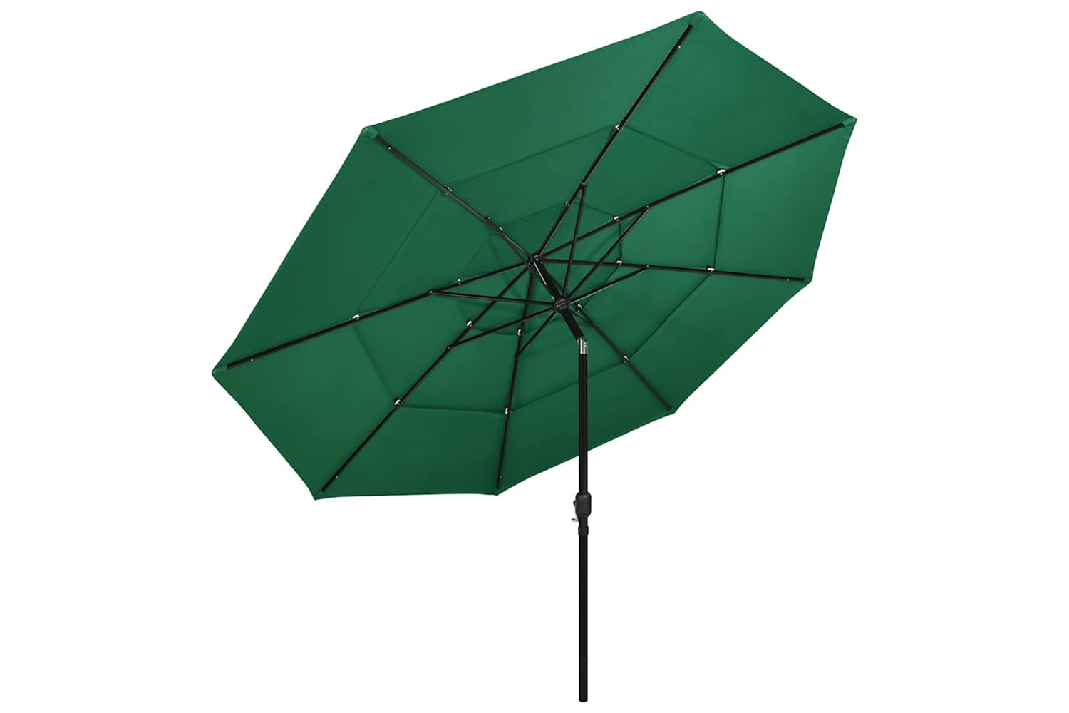 Vidaxl 313877 3-tier Parasol With Aluminium Pole Green 3.5 M-2