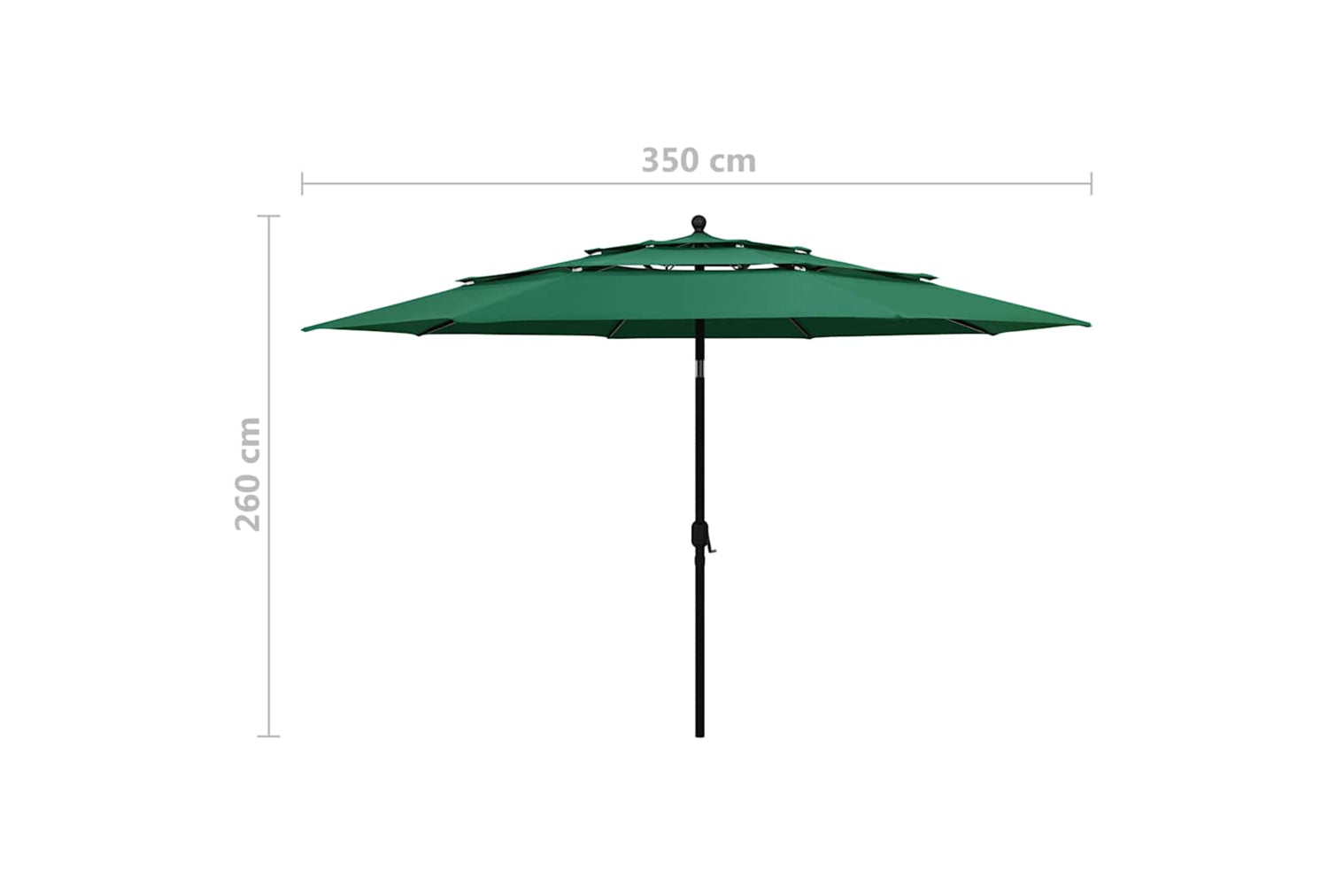 Vidaxl 313877 3-tier Parasol With Aluminium Pole Green 3.5 M-8