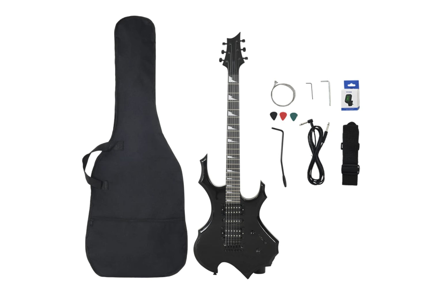 vidaXL 70187 Electric Guitar For Beginner With Bag Black 4/4 39"-2