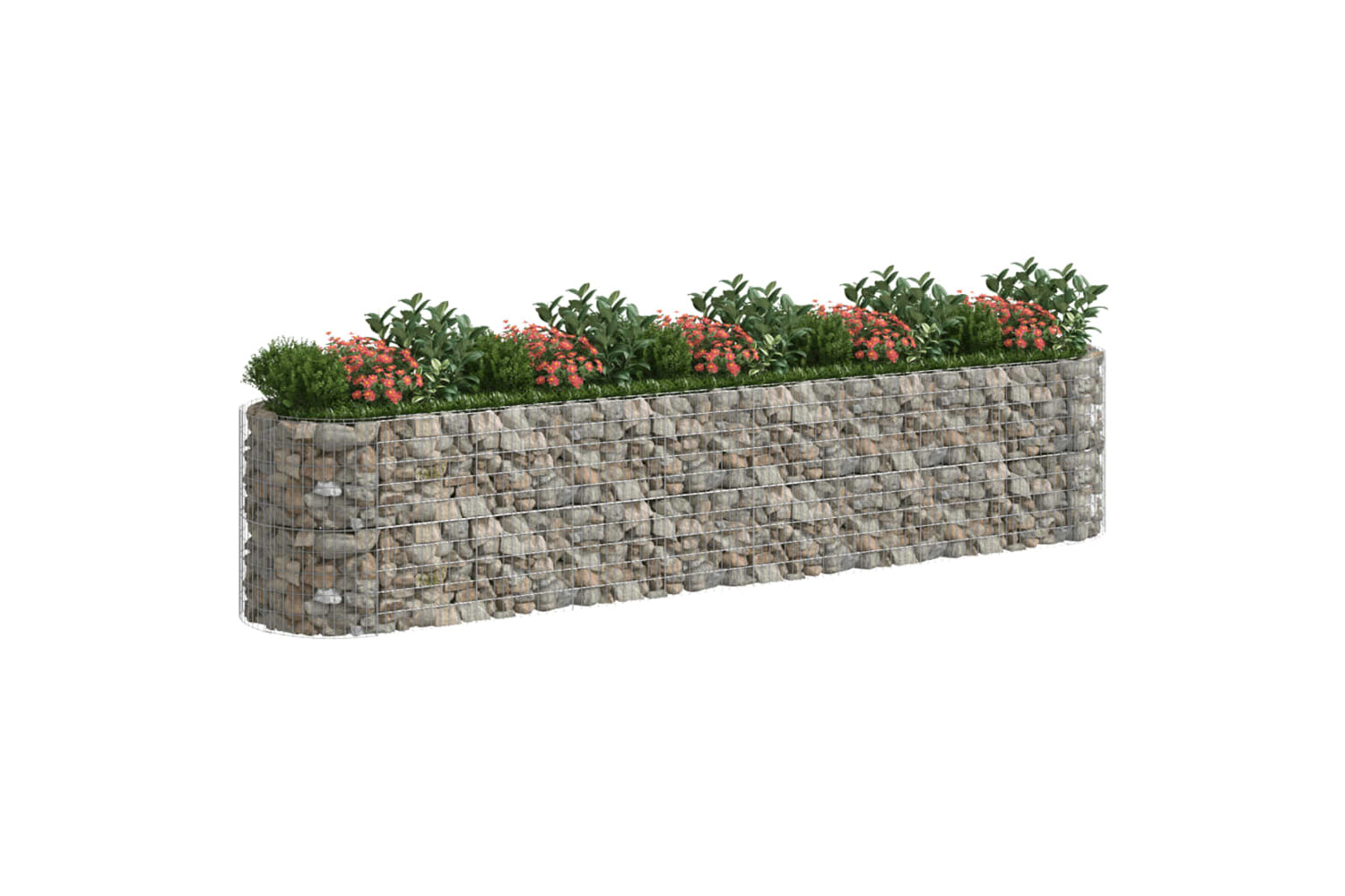 vidaXL 152048 Gabion Raised Bed Galvanised Iron 500x100x100cm-2