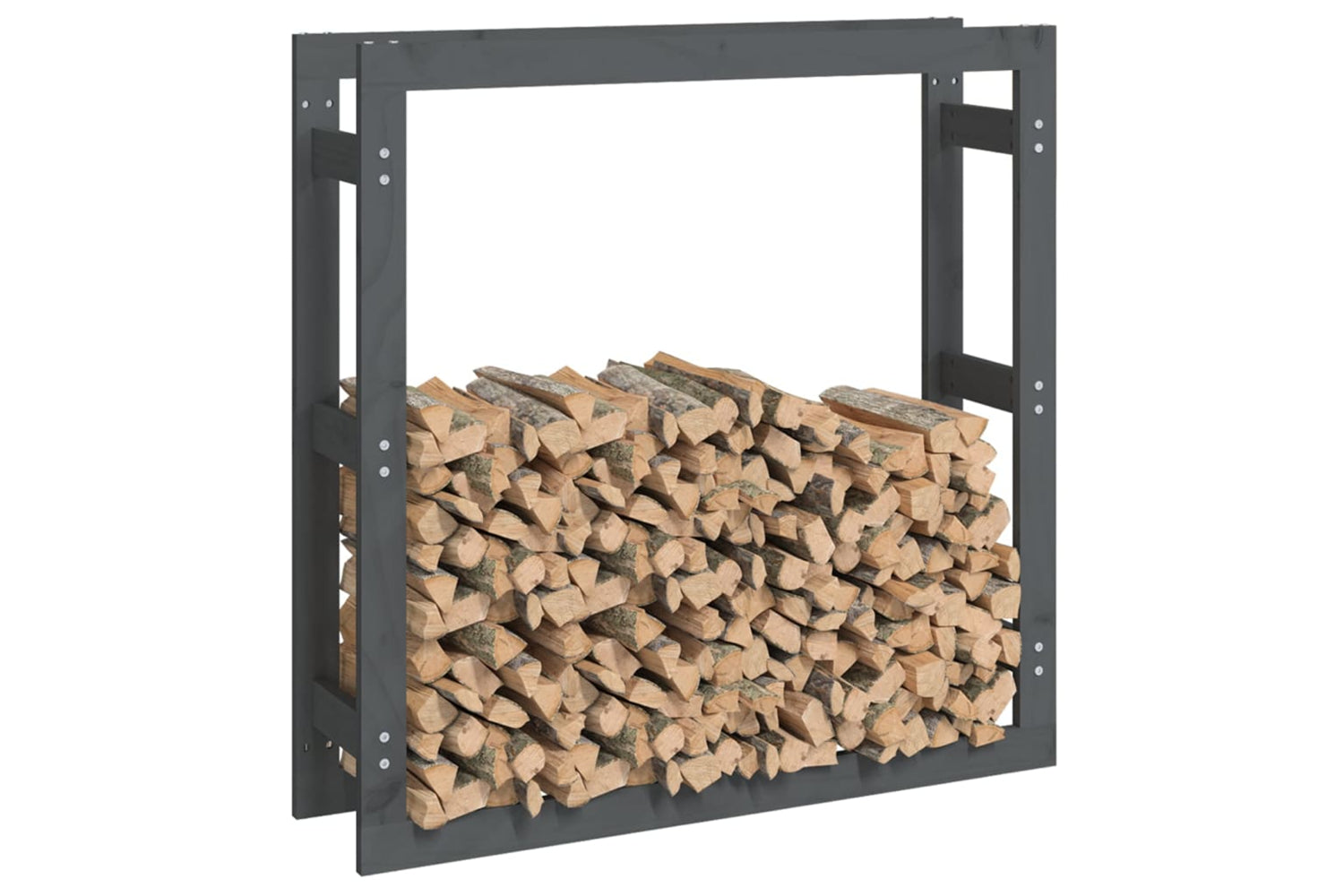 vidaXL 822424 Firewood Rack Grey 100x25x100cm Solid Wood Pine-3