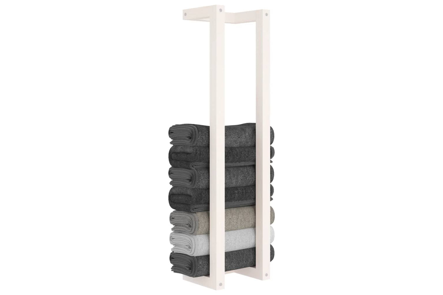 vidaXL Towel Rack White 23x18x90cm Solid Wood Pine-3