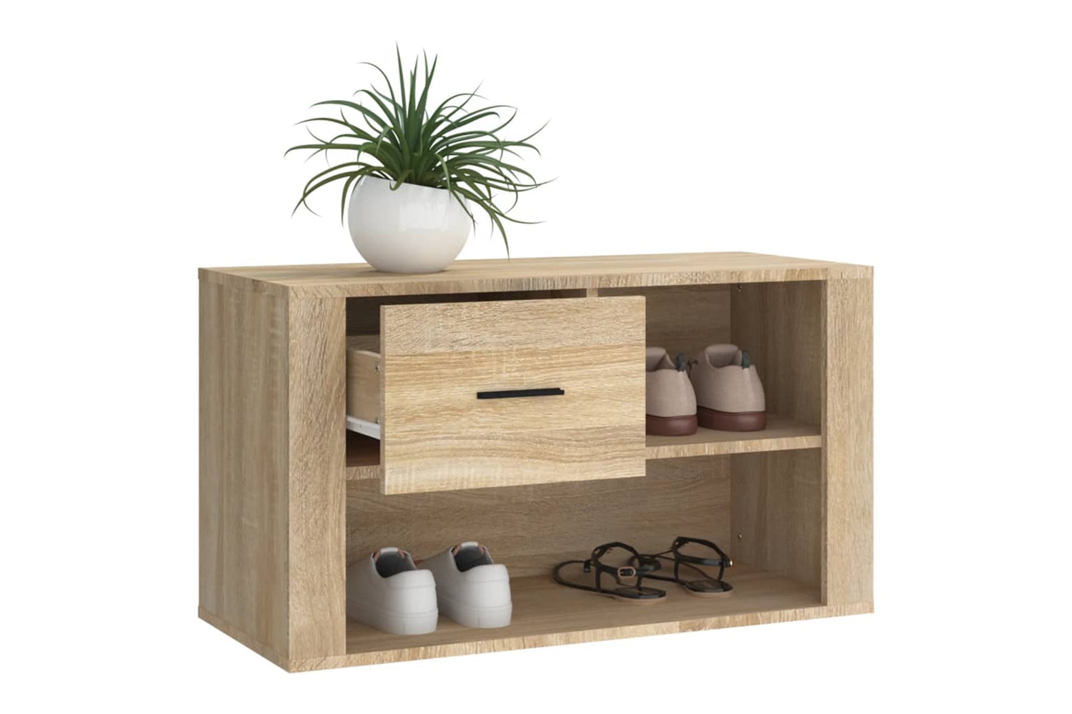 vidaXL 816755 Shoe Cabinet Sonoma Oak 80x35x45cm Engineered Wood-3