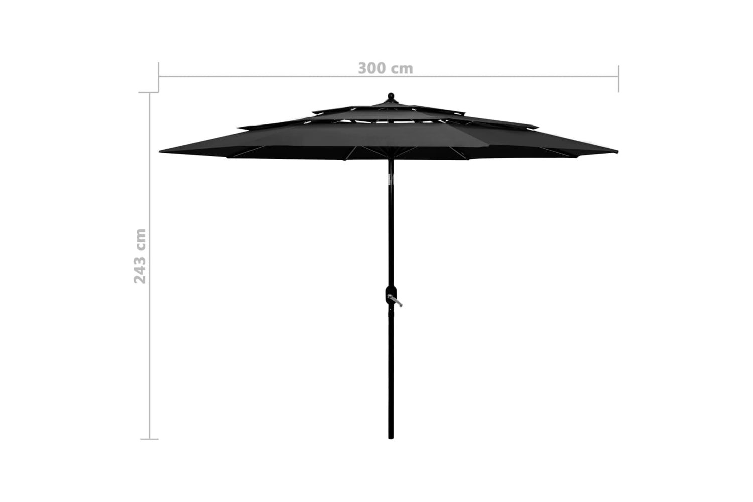 Vidaxl 313870 3-tier Parasol With Aluminium Pole Anthracite 3 M-8
