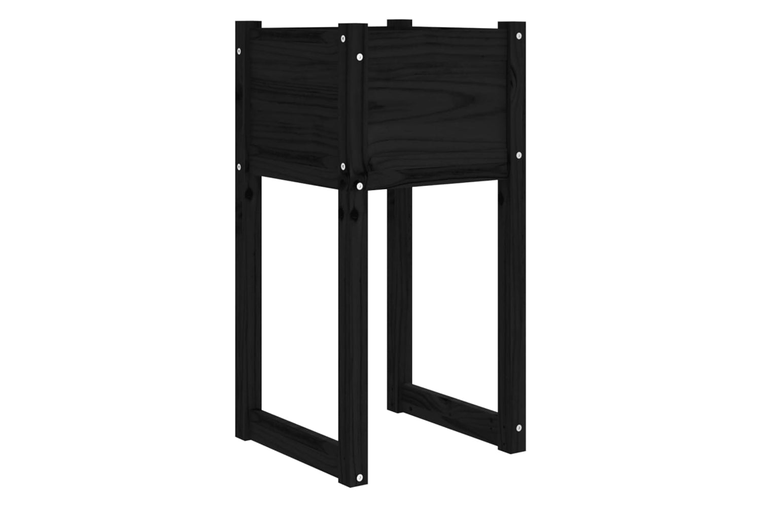 vidaXL 822131 Planters 2 Pcs Black 40x40x81cm Solid Wood Pine-3