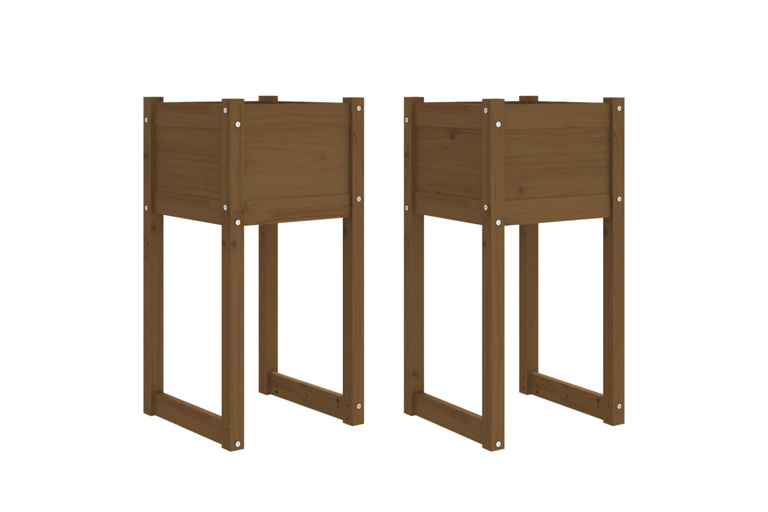 vidaXL 822129 Planters 2 Pcs Honey Brown 40x40x81cm Solid Wood Pine