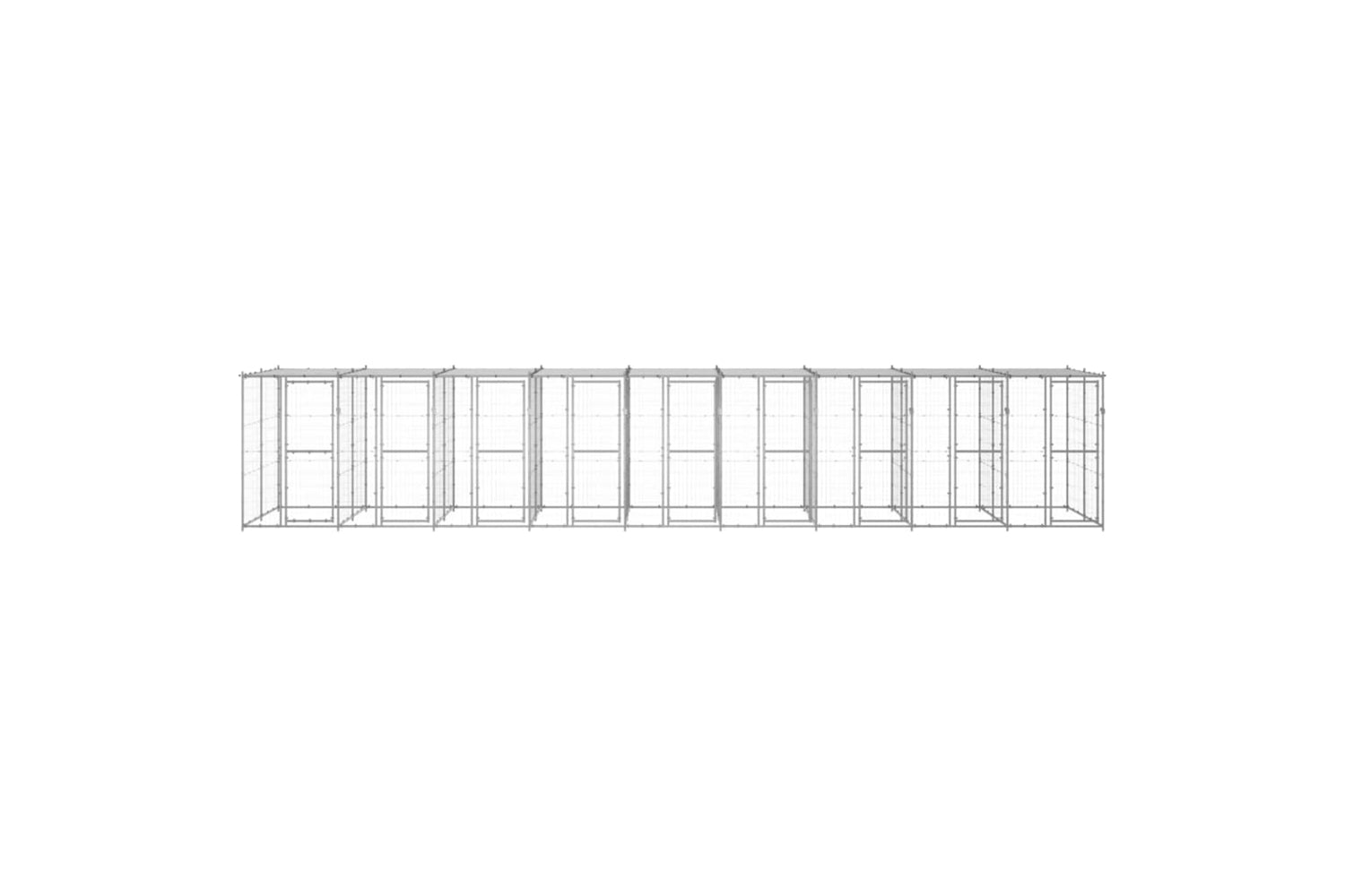 Vidaxl 3082278 Outdoor Dog Kennel Galvanised Steel With Roof 21.78 M2-2