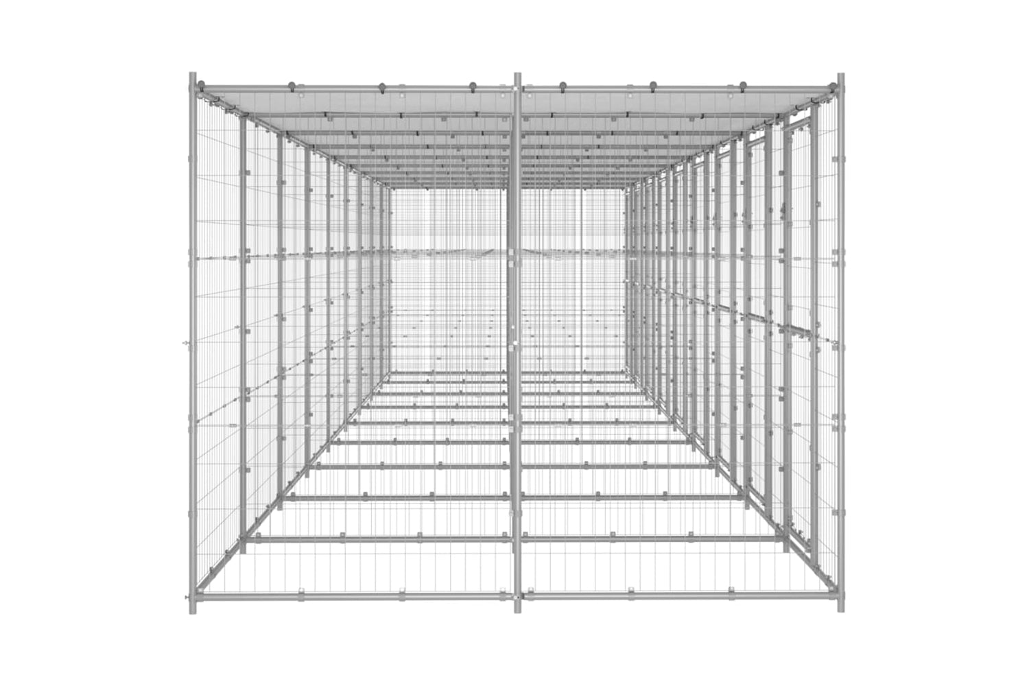 Vidaxl 3082278 Outdoor Dog Kennel Galvanised Steel With Roof 21.78 M2-3