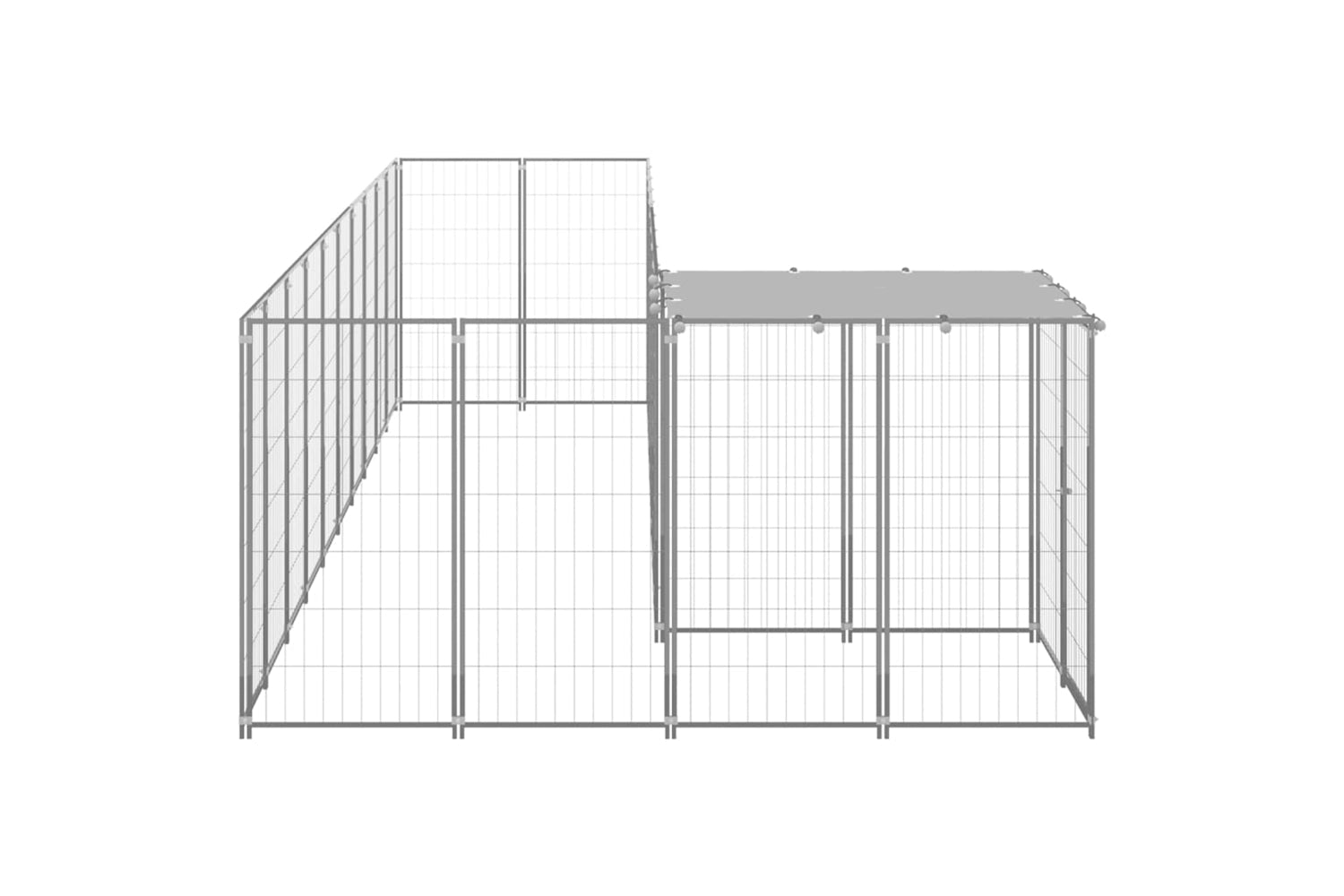 Vidaxl 3082243 Dog Kennel Silver 7.26 M2 Steel-3