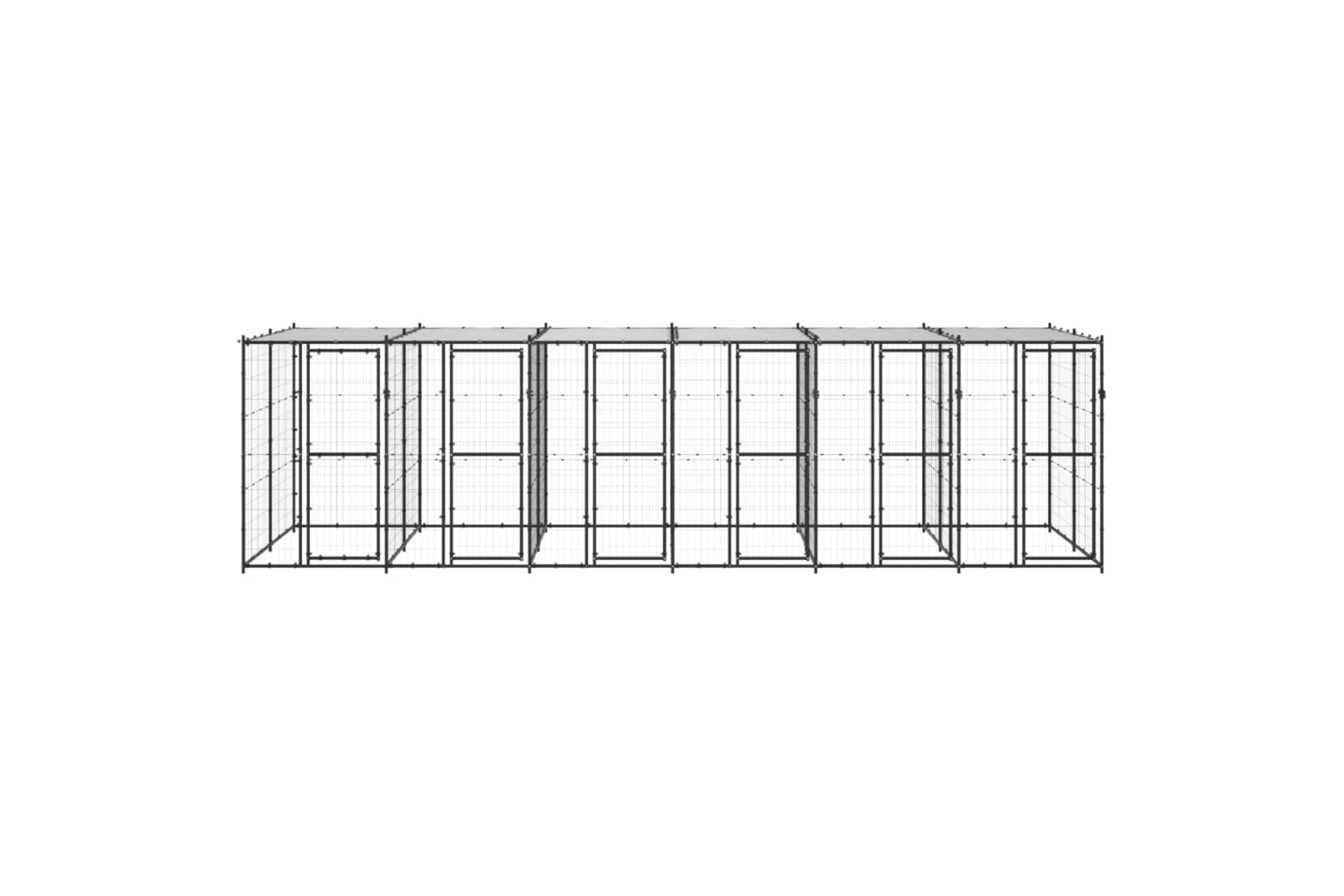 Vidaxl 3082253 Outdoor Dog Kennel Steel With Roof 14.52 M2-2