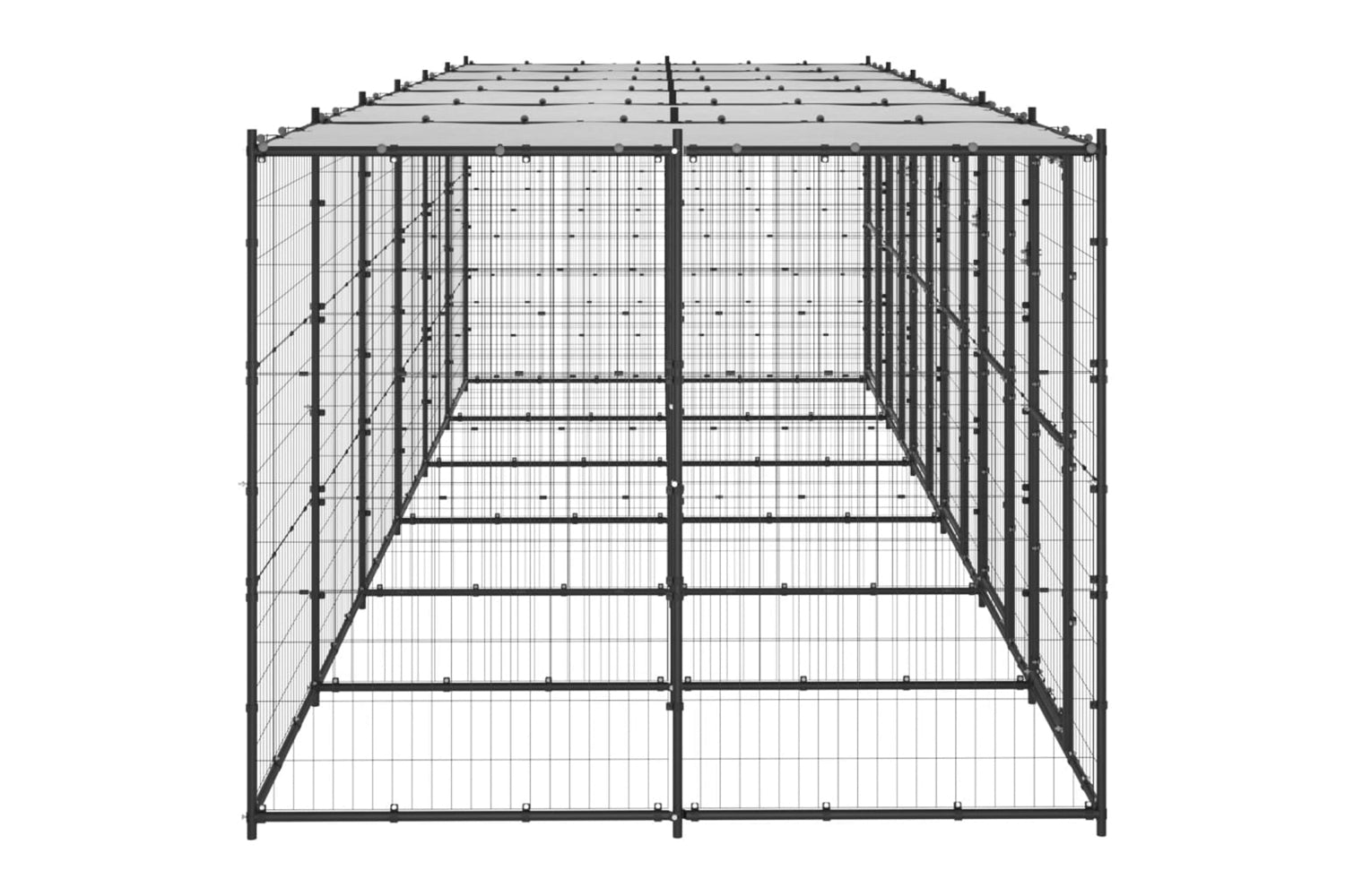 Vidaxl 3082253 Outdoor Dog Kennel Steel With Roof 14.52 M2-3