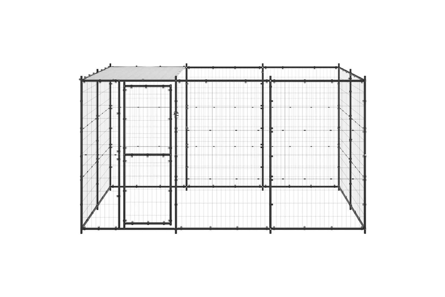 Vidaxl 3082293 Outdoor Dog Kennel Steel With Roof 7.26 M2-3