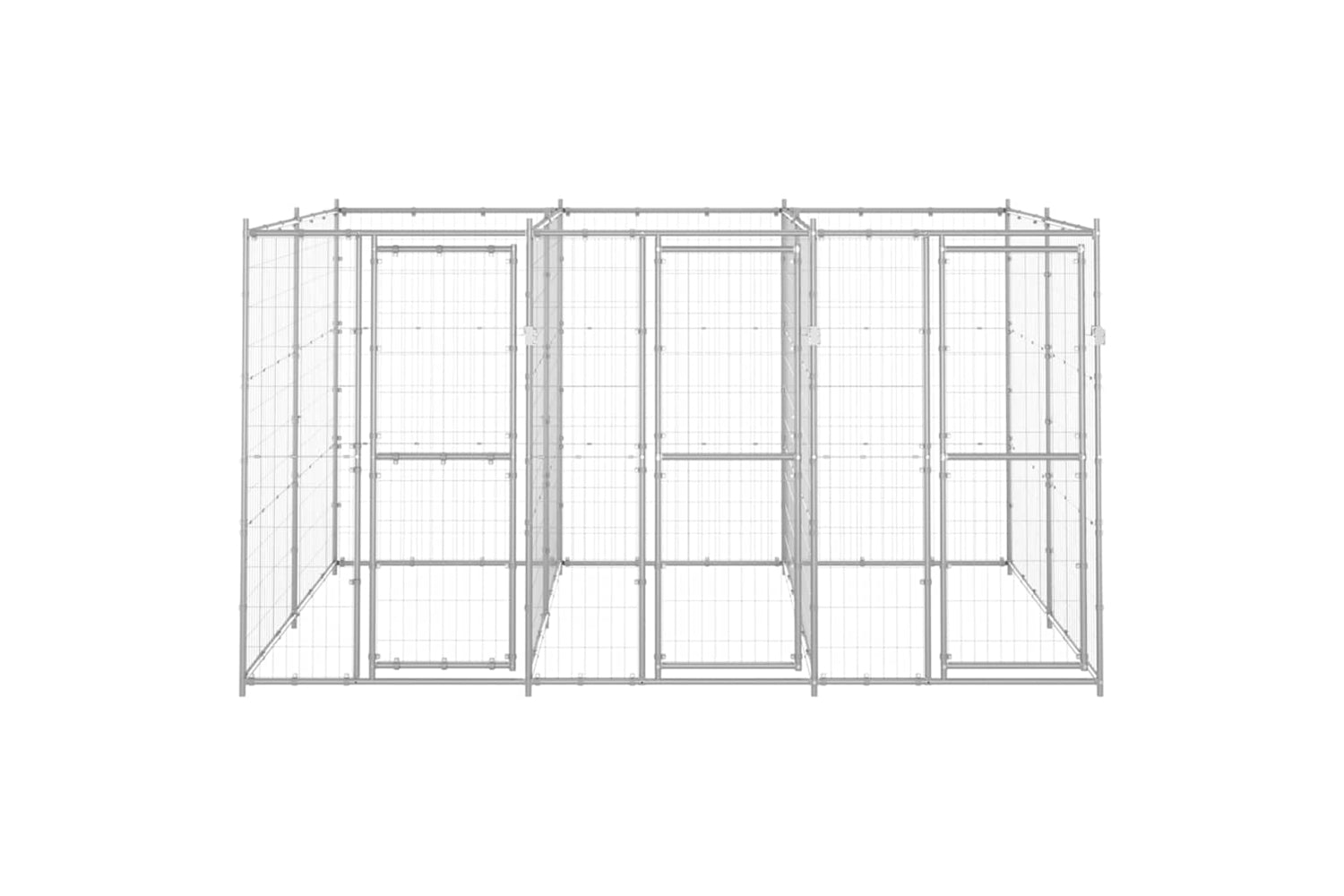 Vidaxl 3082283 Outdoor Dog Kennel Galvanised Steel 7.26 M2-2