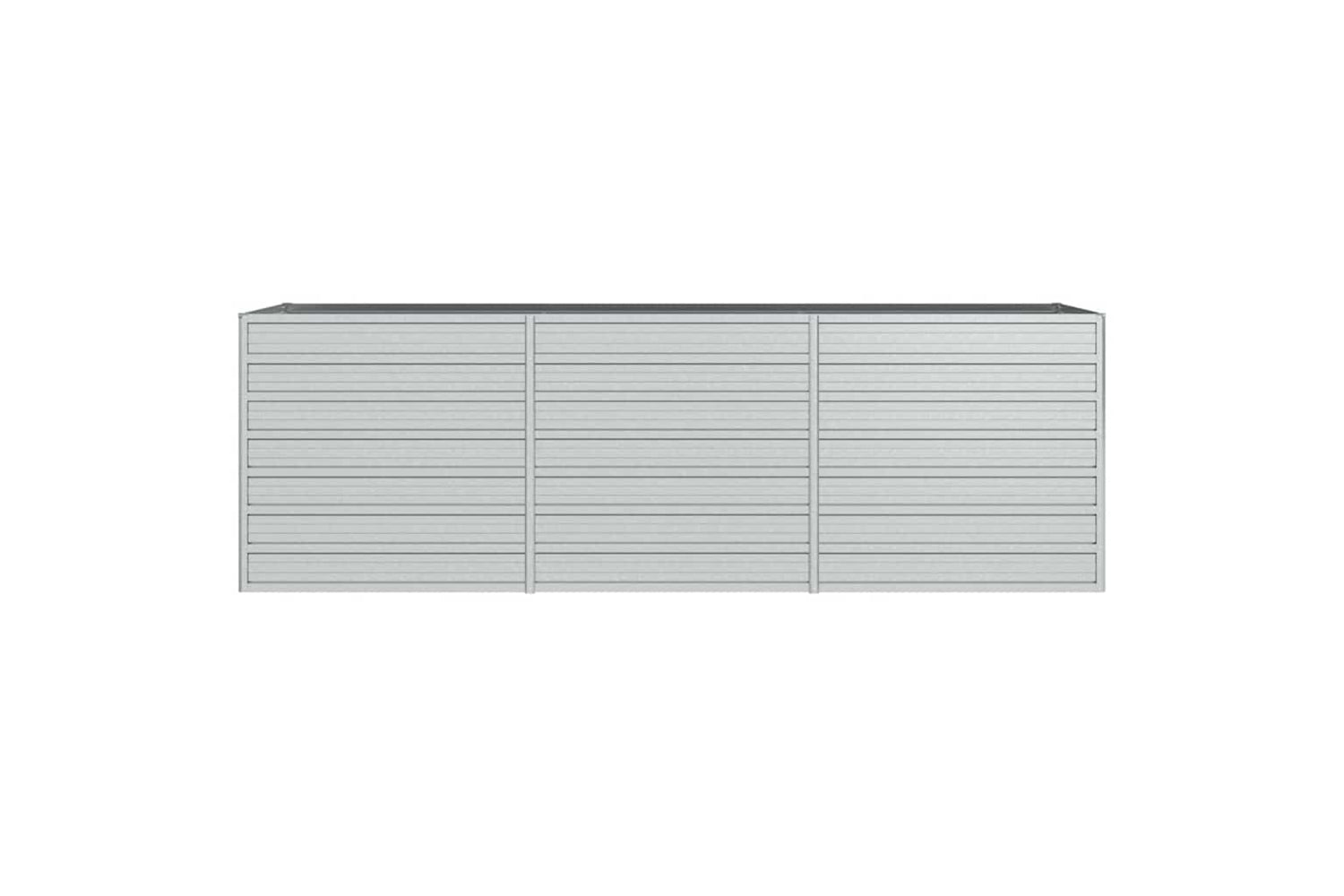 Vidaxl Garden Raised Bed 240x80x77 Cm Galvanized Steel Silver-3