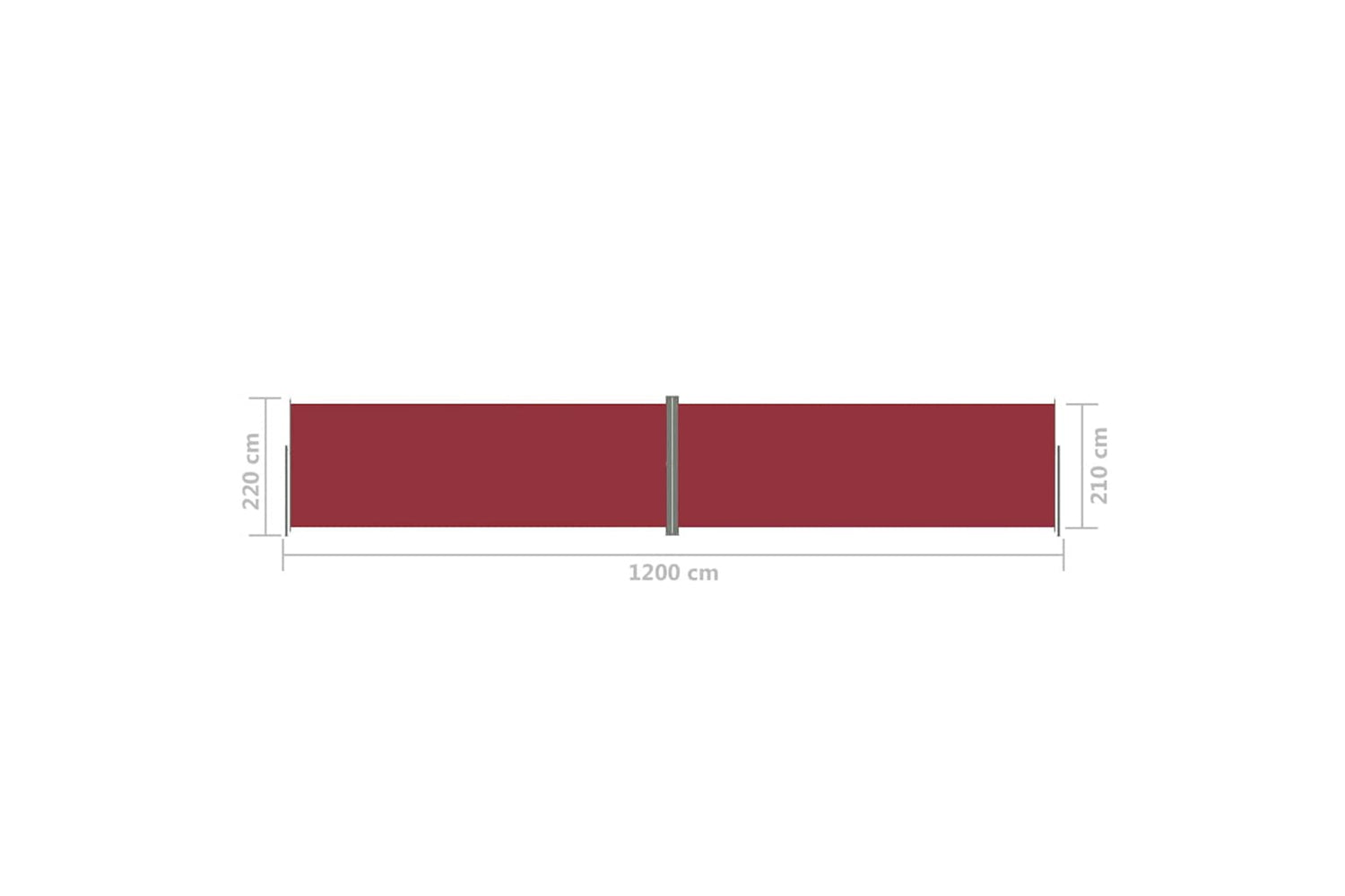 vidaXL 318089 Retractable Side Awning Red 220x1200cm-7