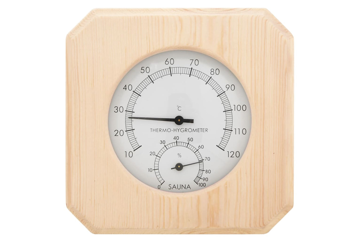 Vidaxl 51687 2 In 1 Sauna Hygrothermograph And Sand Timer Set Solid Wood Pine-3