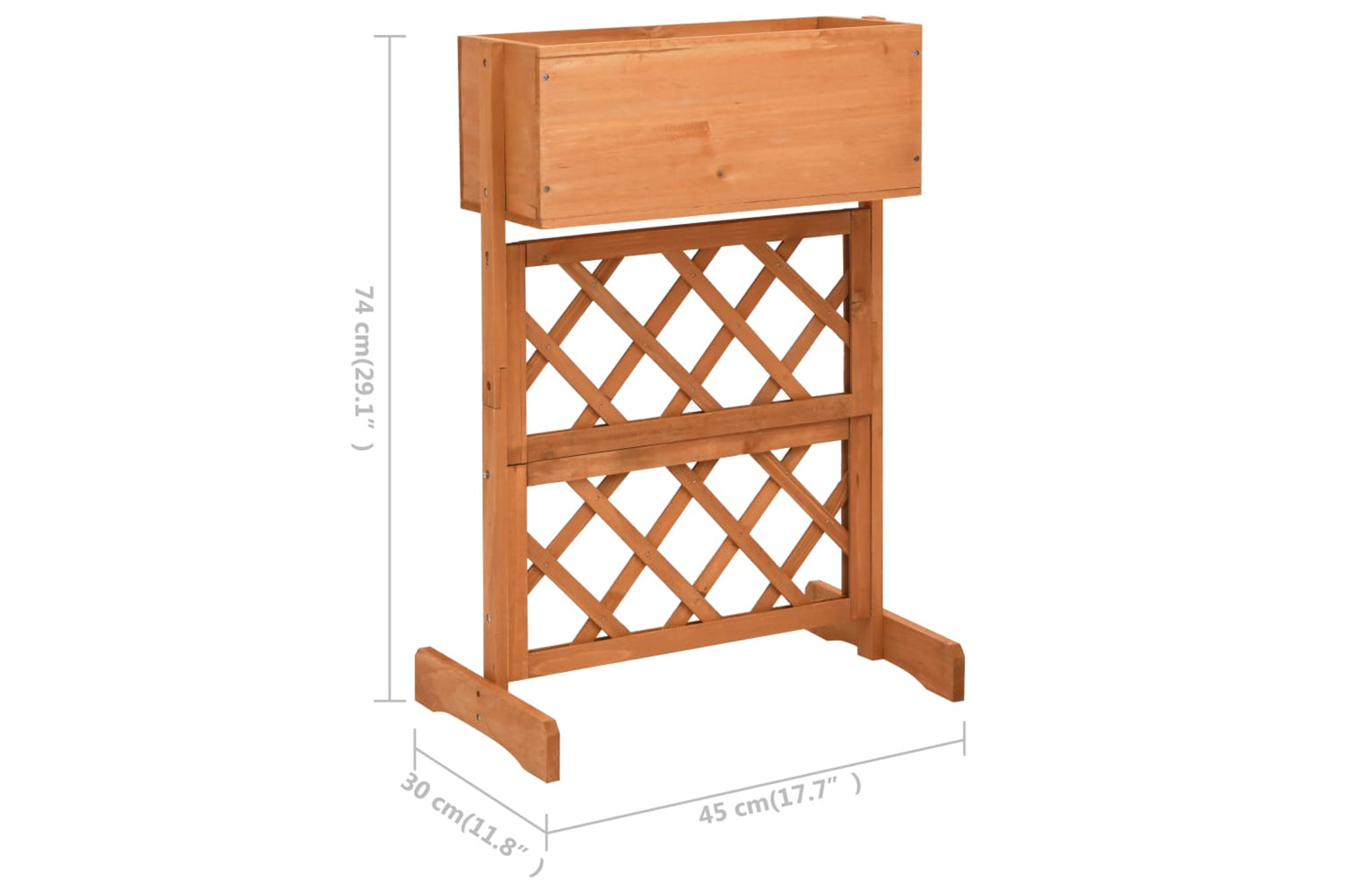 vidaXL 314838 Garden Trellis Planter Orange 45x30x74cm Solid Firwood-6