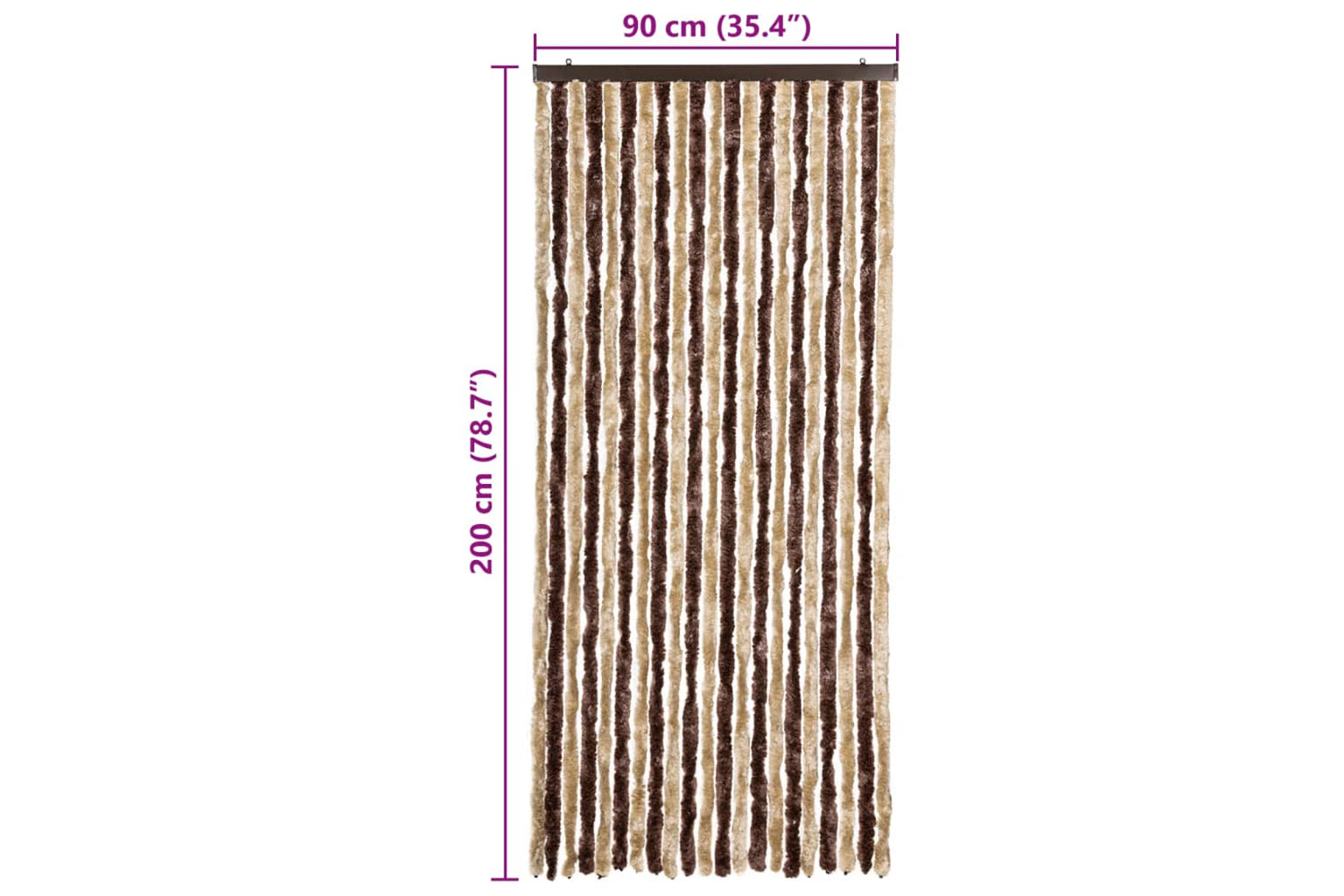 vidaXL Insect Curtain Beige And Light Brown 90x200cm Chenille-6